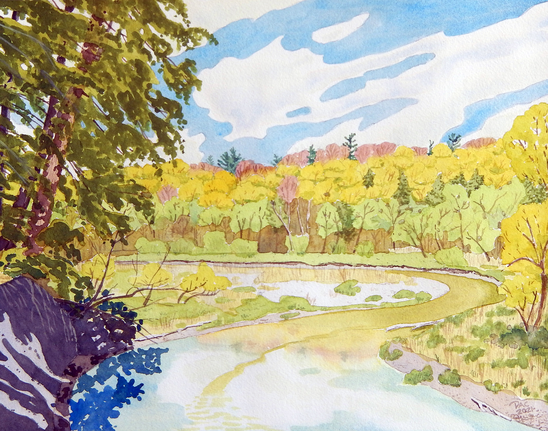 Spring, Little Rouge River, 11x14"