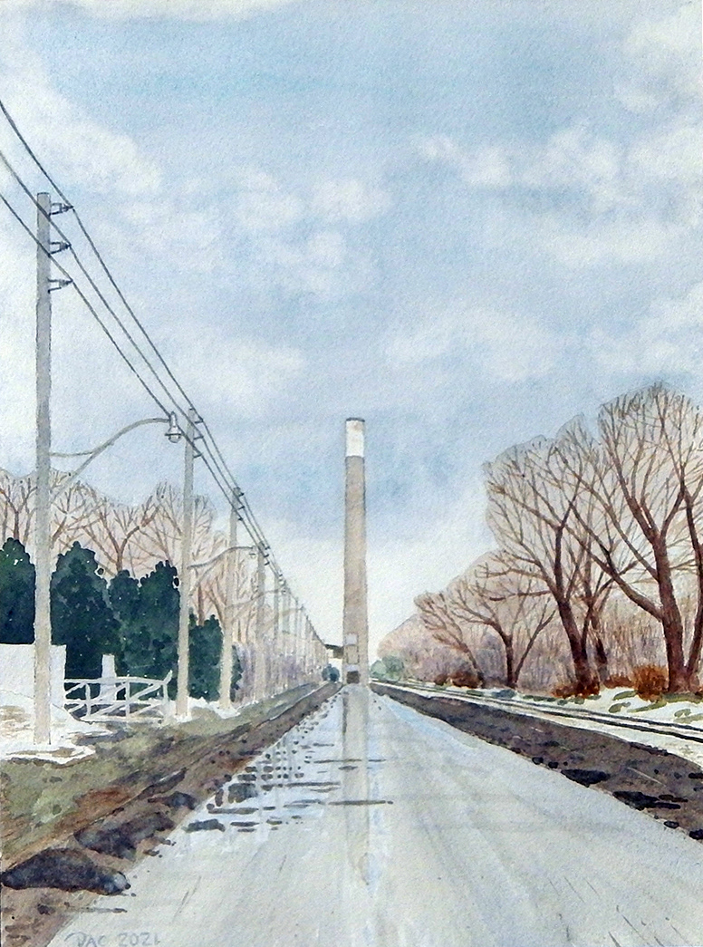 Unwin Avenue, March, 9x12" (SOLD)