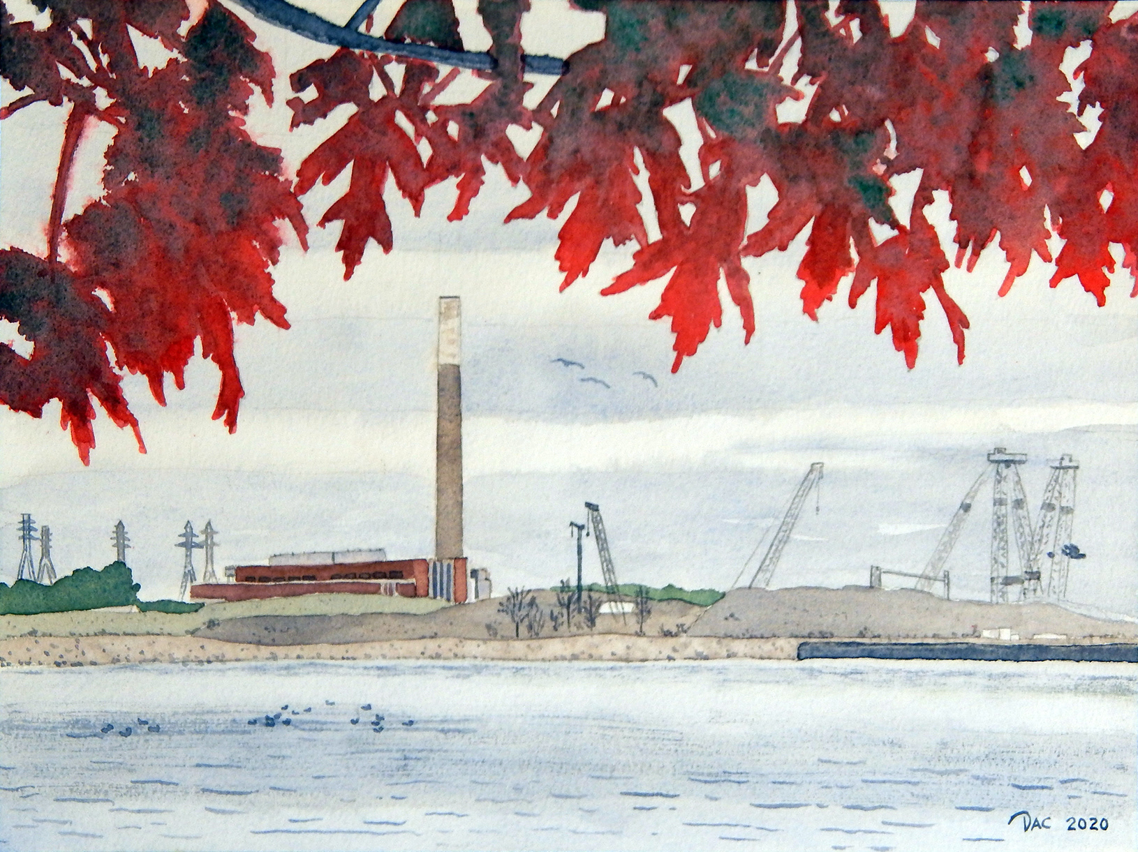 Portlands, Autumn, 9x12"