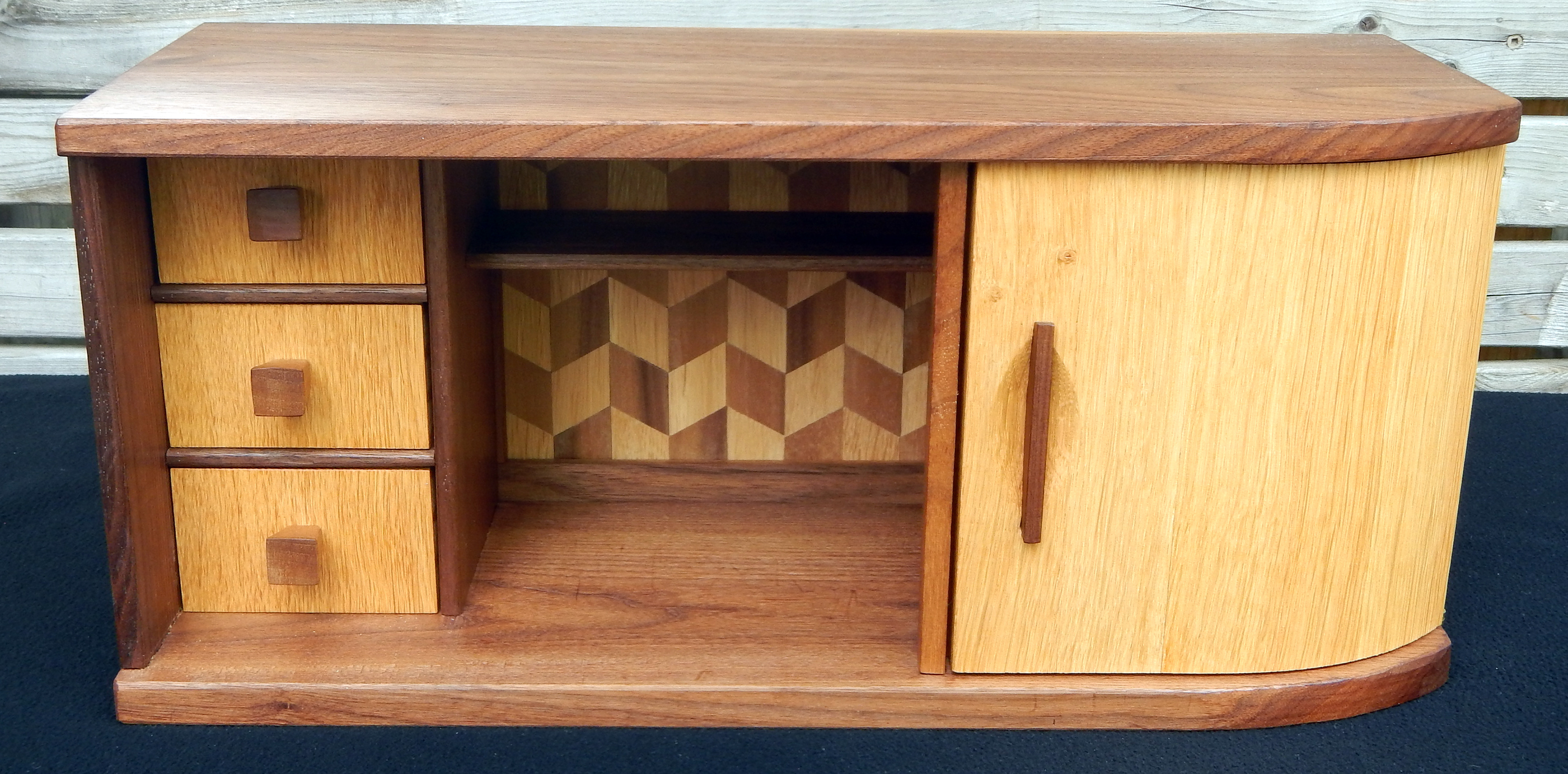 Watercolours Cabinet, walnut and oak