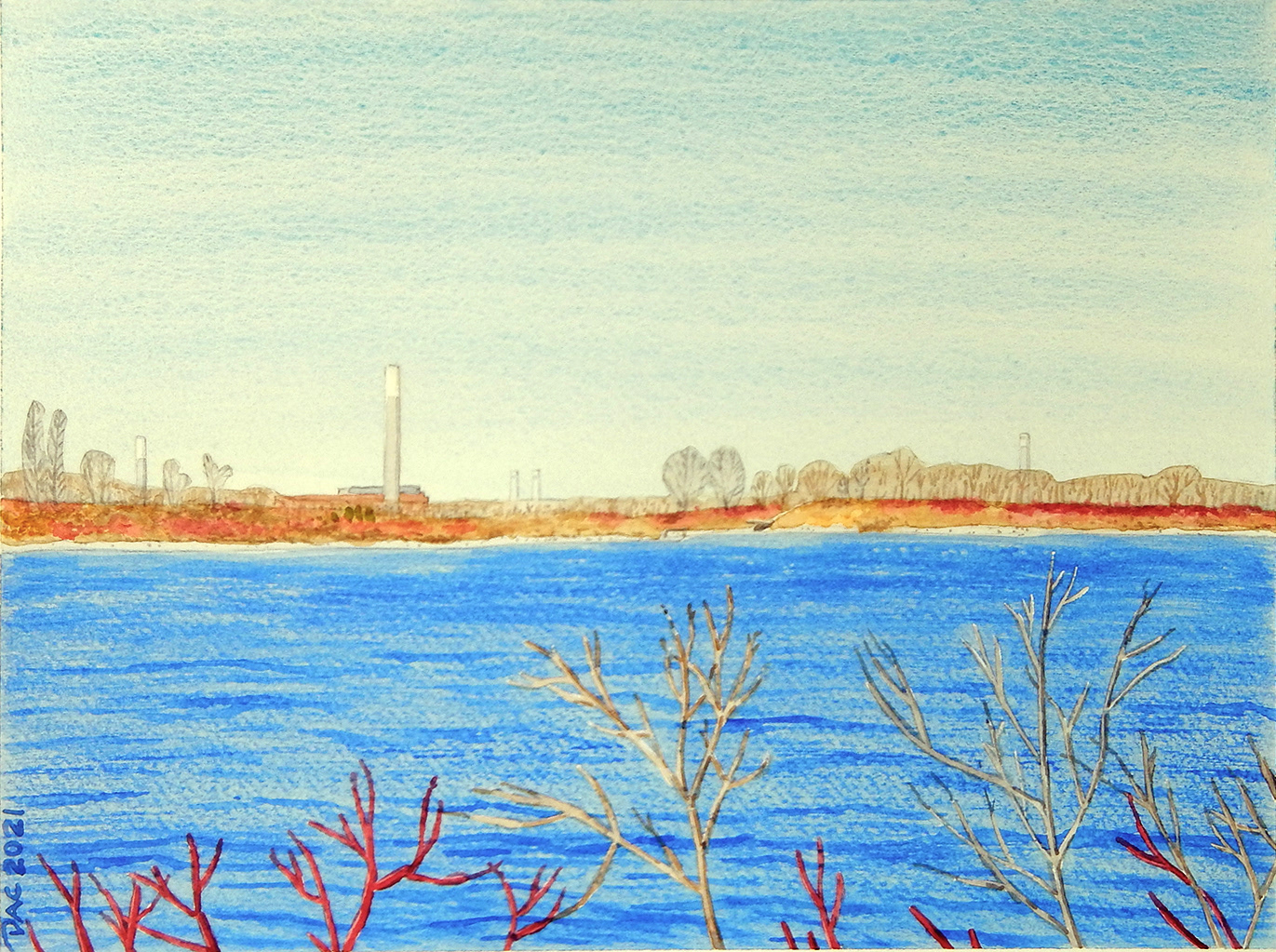 Leslie Street Spit, March, 9x12"