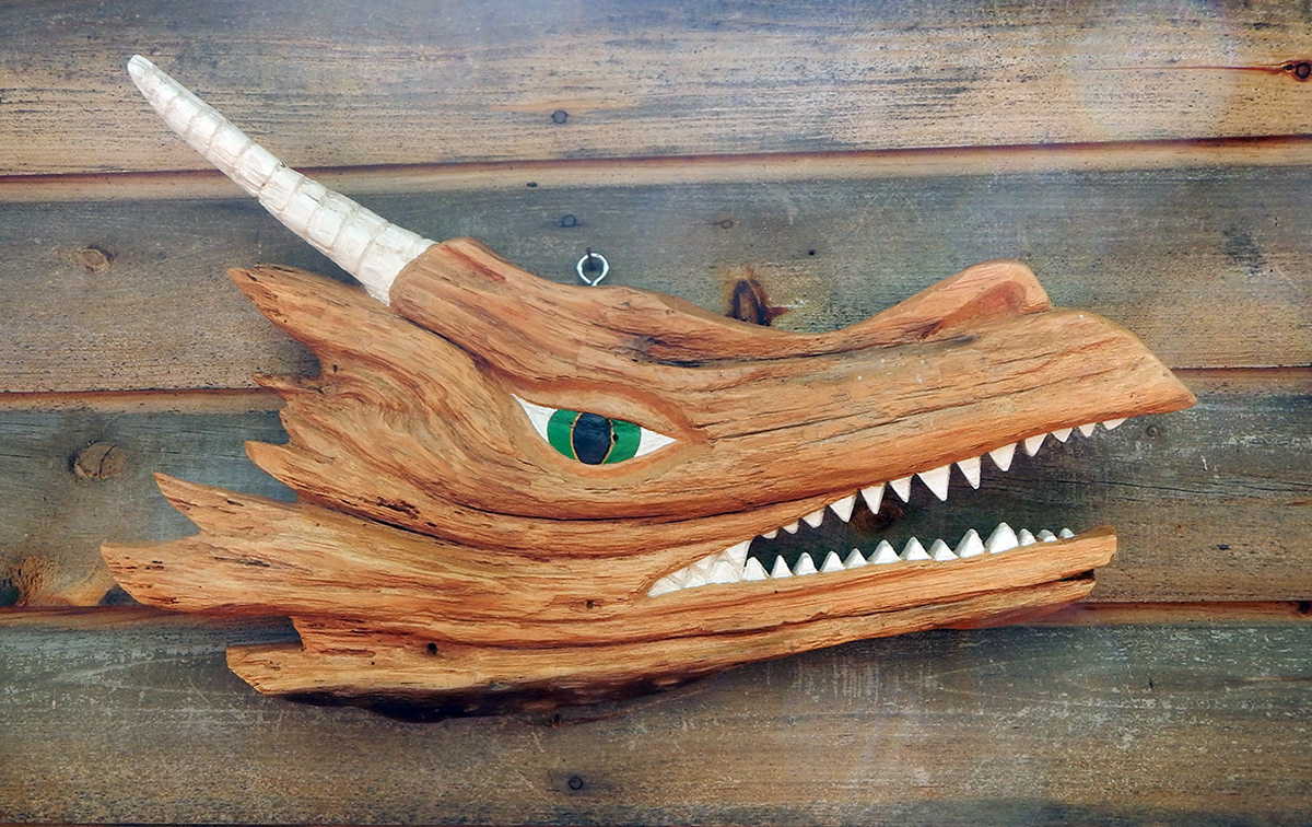 Dragon, burned white pine stump