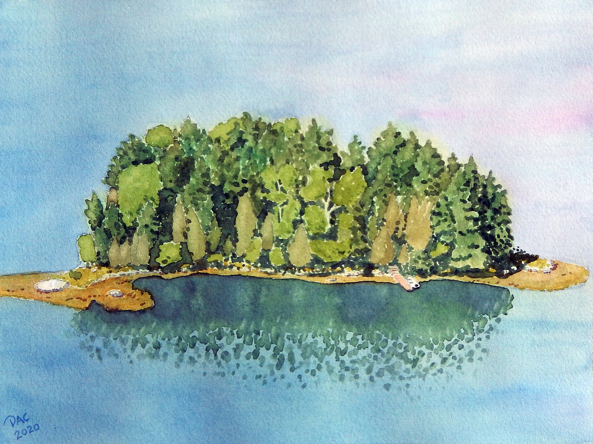 Ile-des-Pruches, Lac McArthur, 9x12"