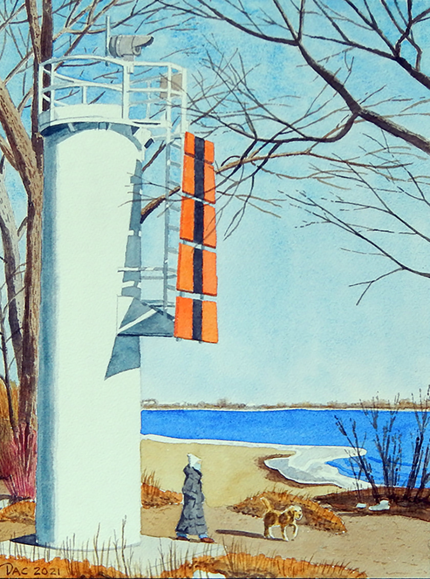February Walk, Cherry Beach, 9x12"