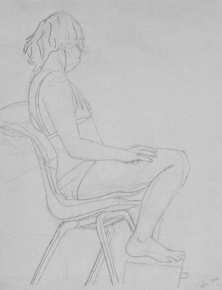 Seated Model, pencil, 18x24"