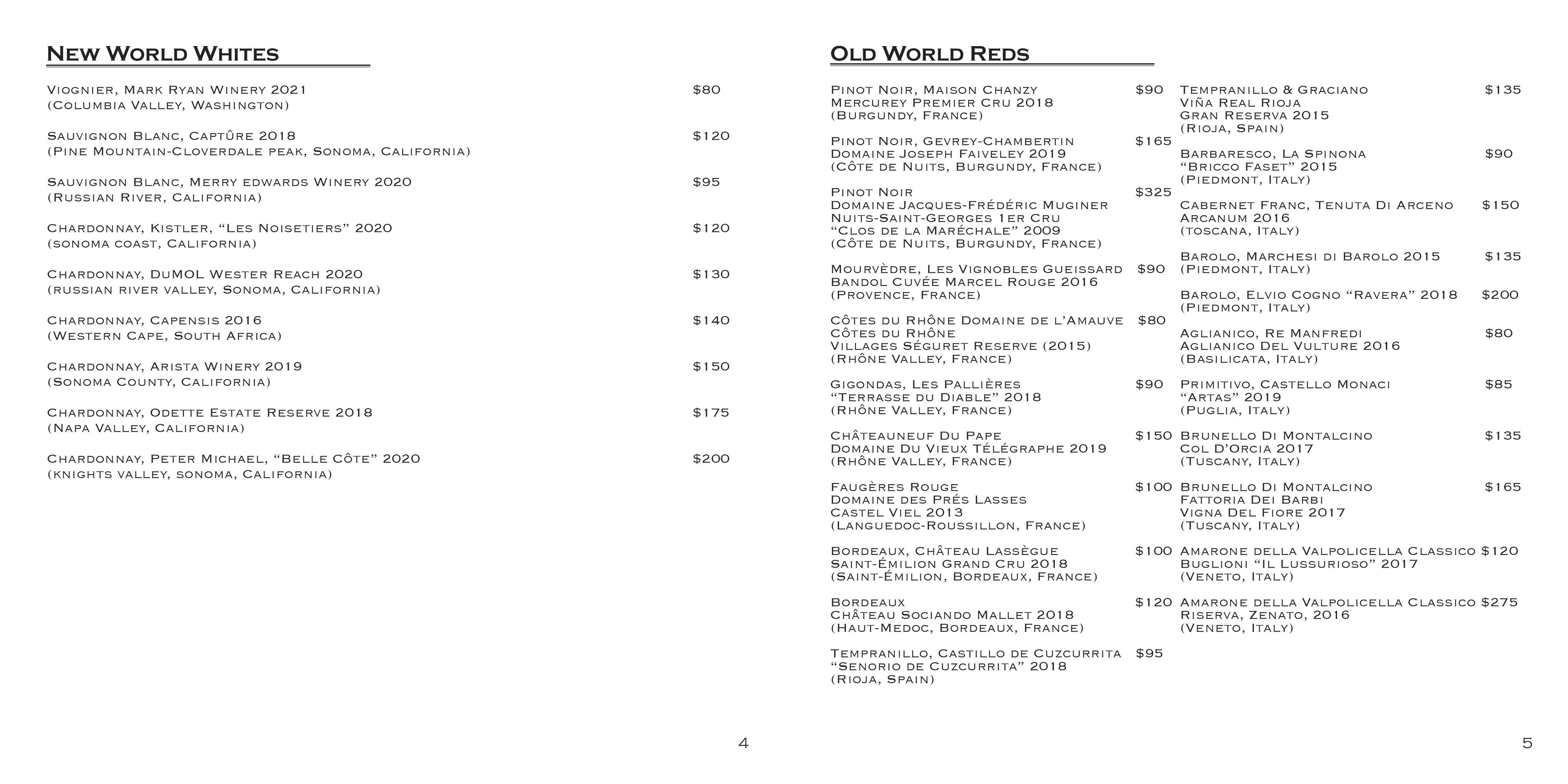 Proposed book for bottled wine selection