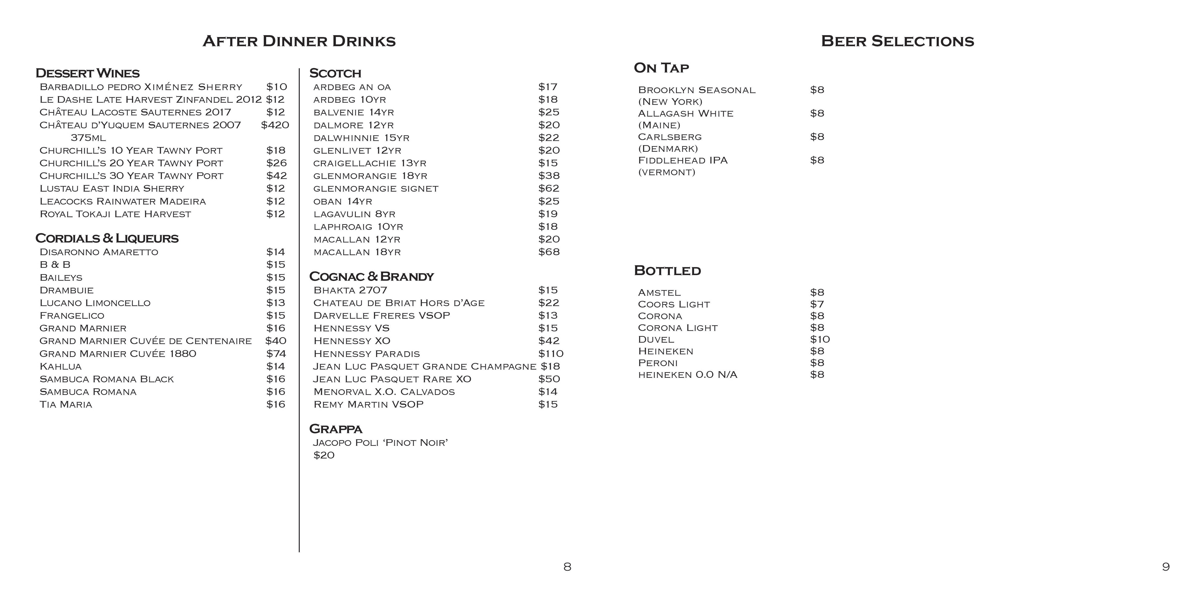 Proposed book for bottled wine selection