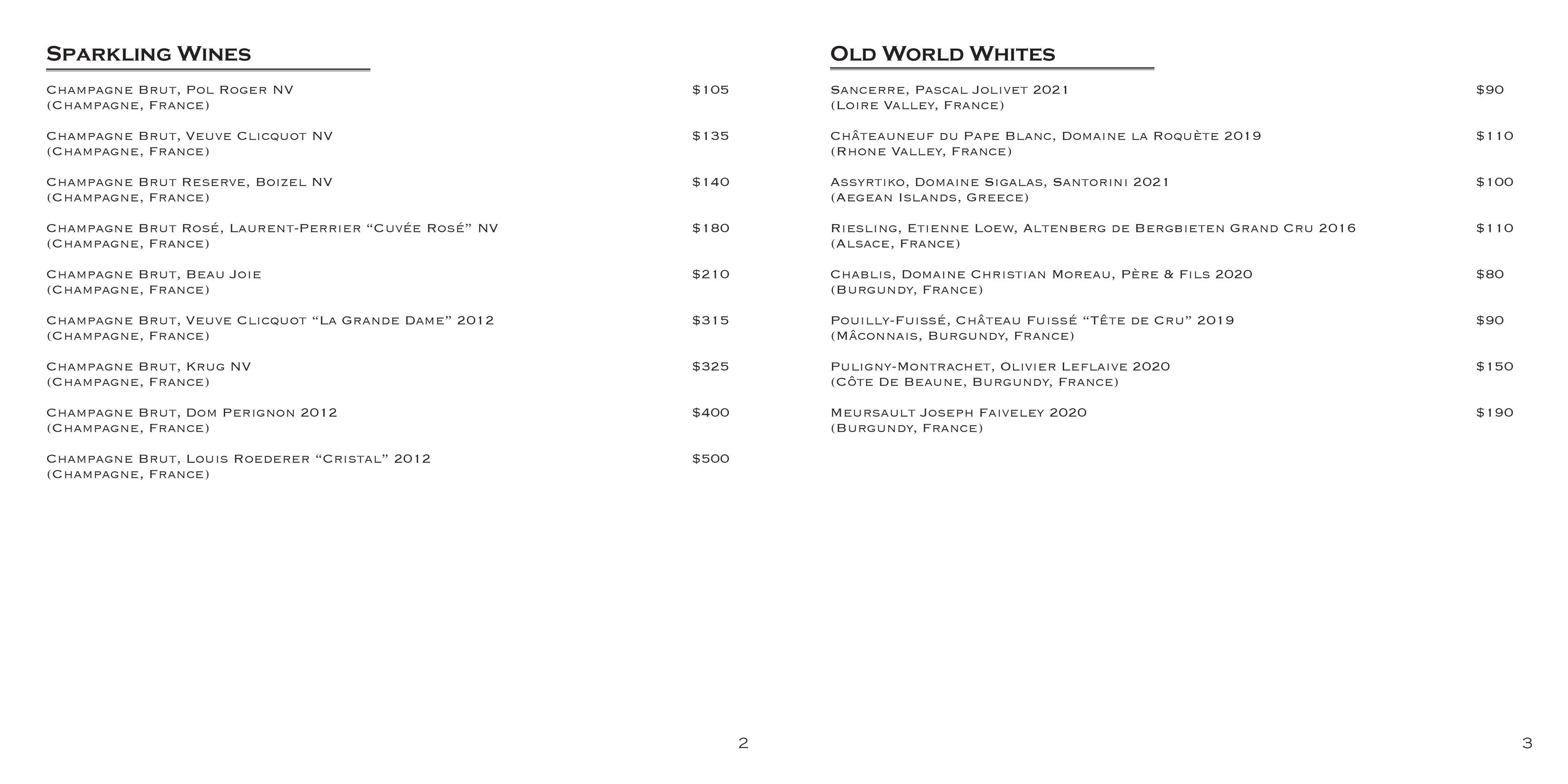 Proposed book for bottled wine selection
