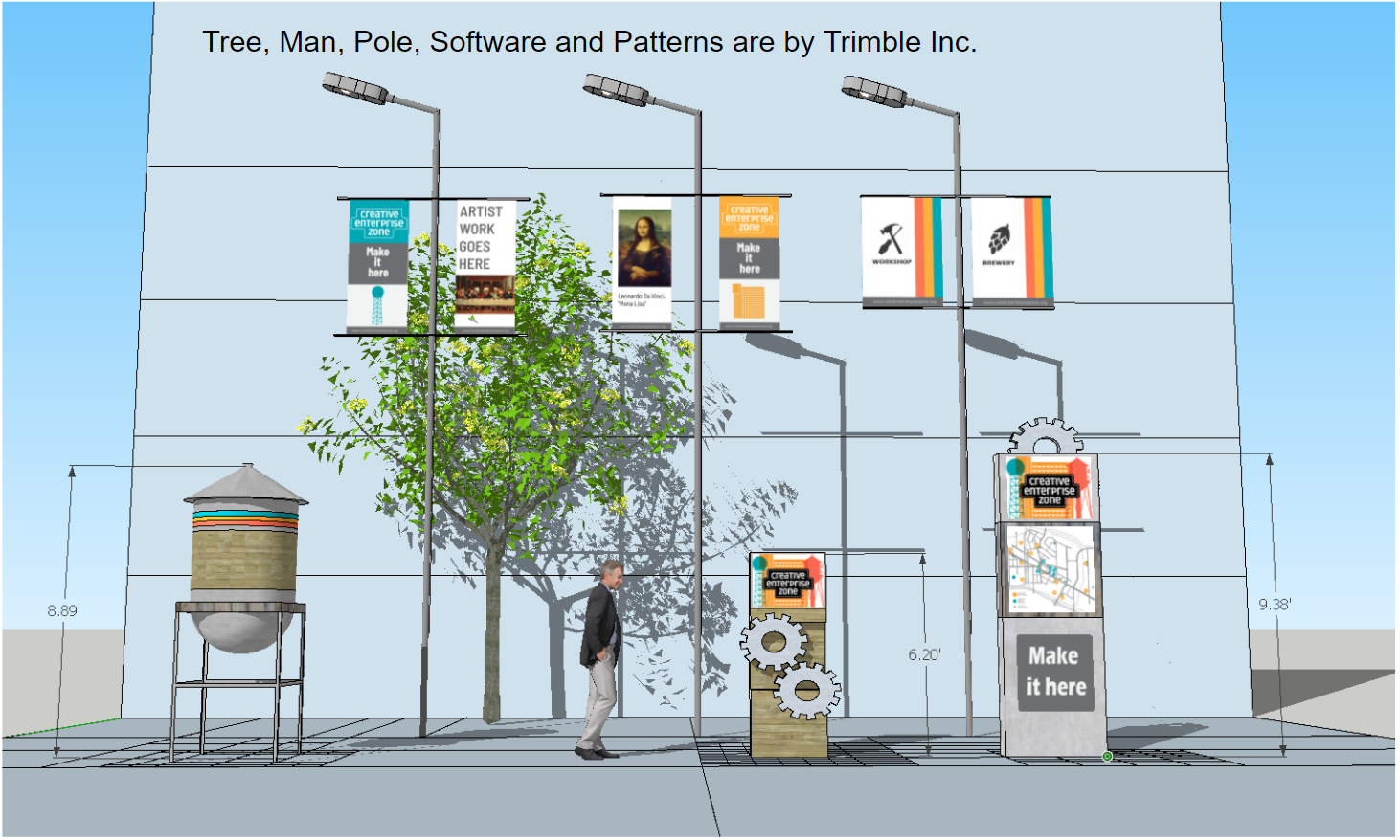 Master Wayfinding Plan created as a district identity proposal for the Creative Enterprise Zone
