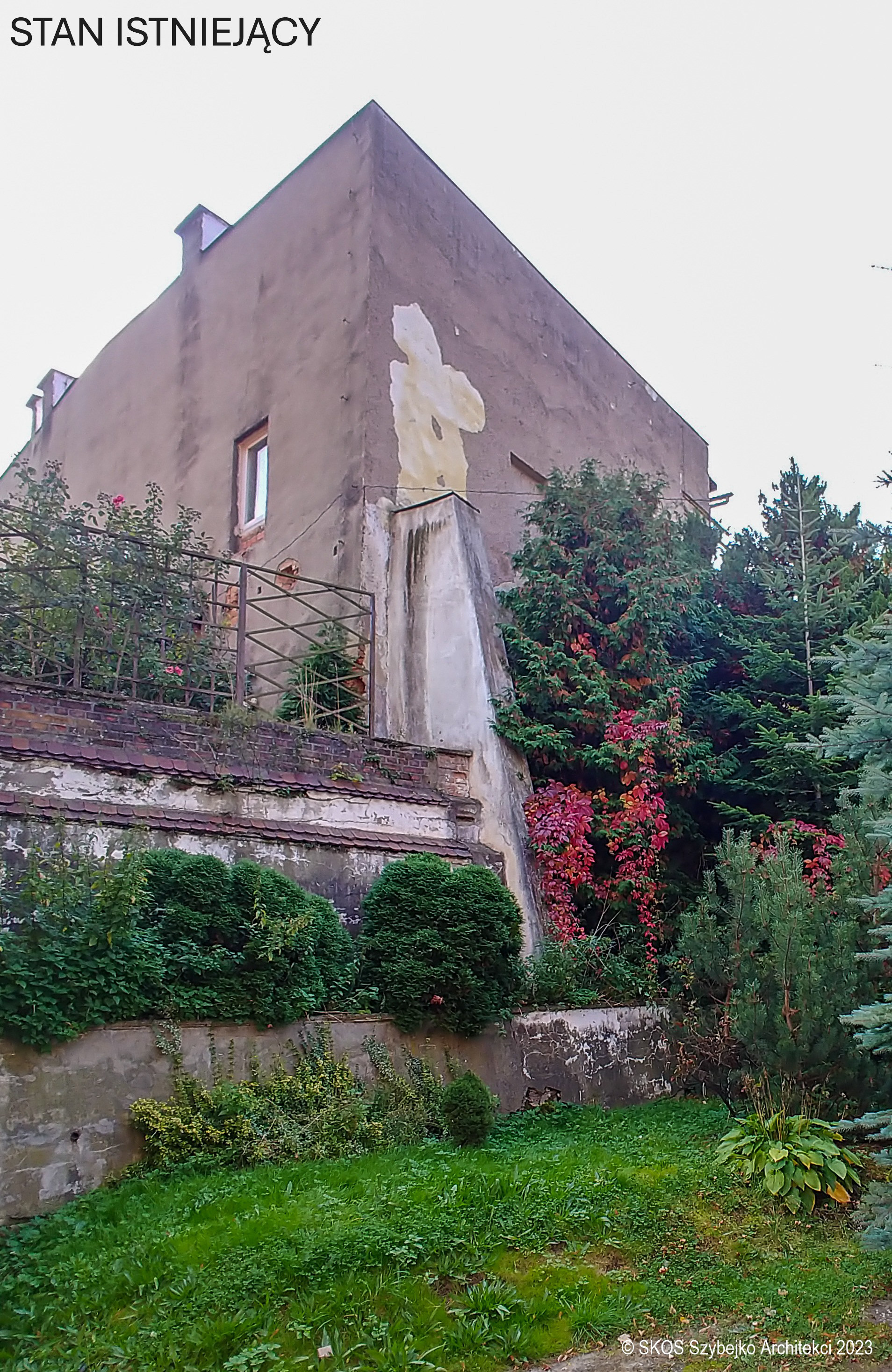 Elewacja boczna stan istniejący