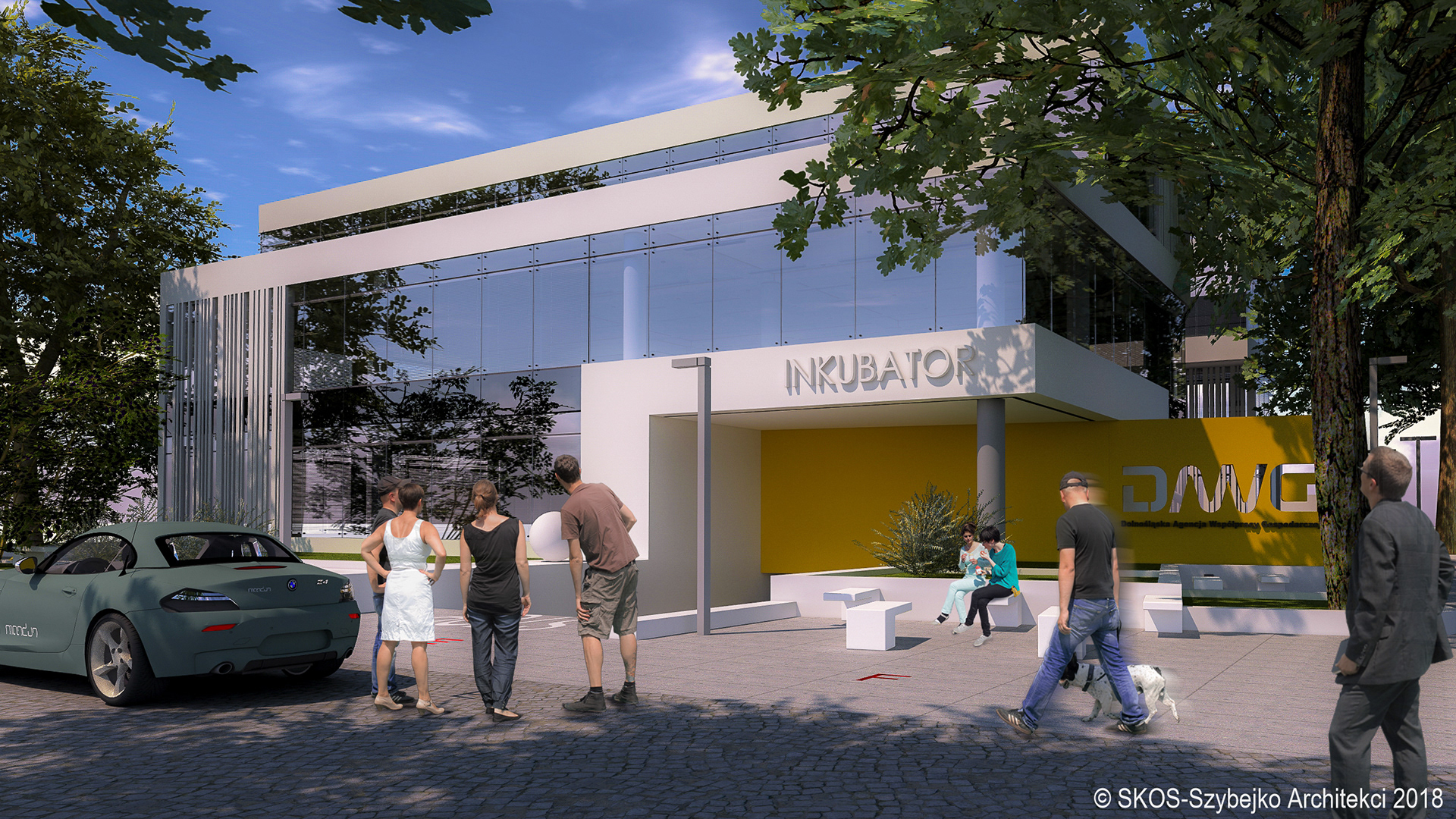 Nowoczesny budynek biurowy z parkingiem podziemnym