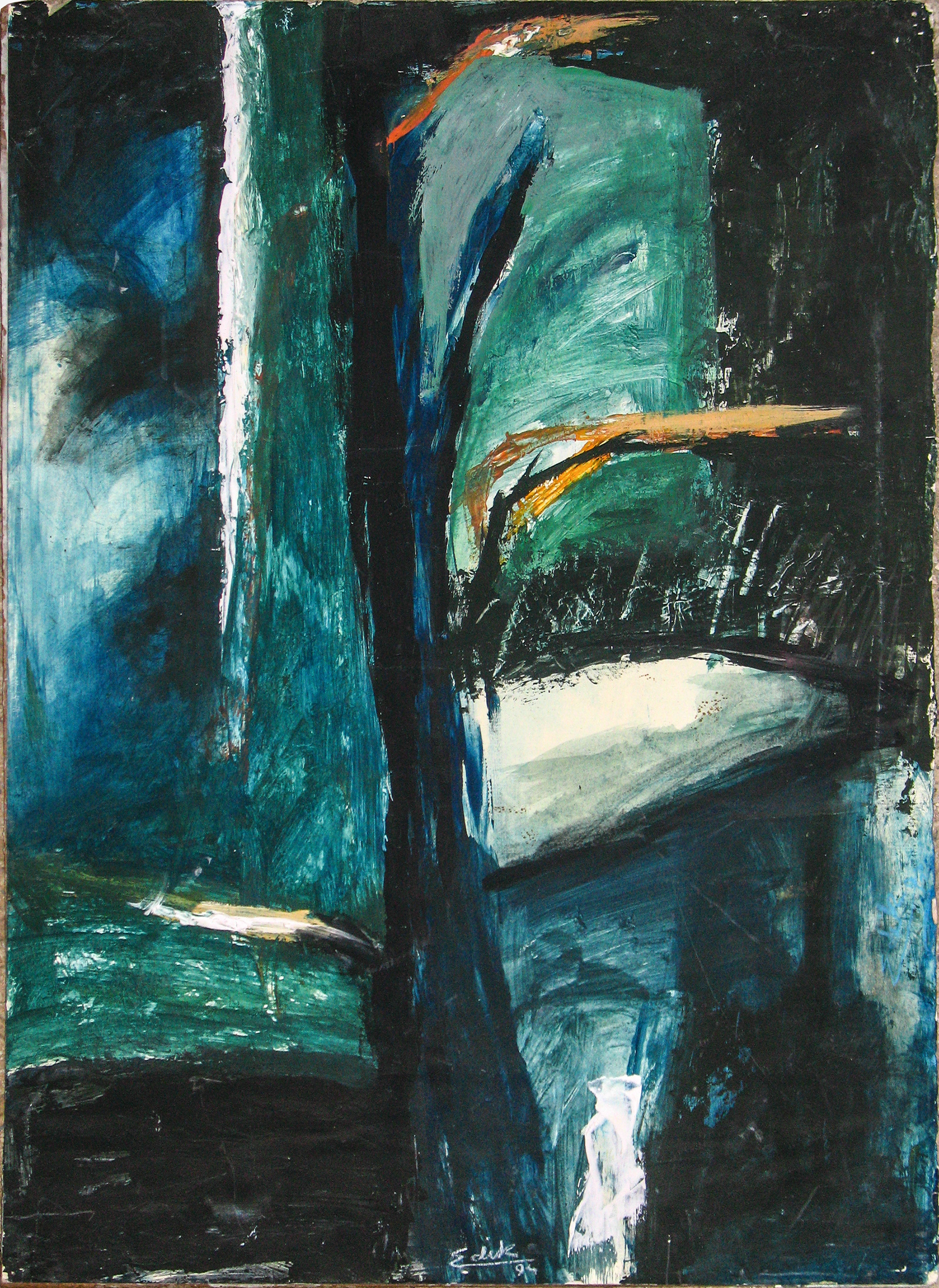 Acrylic on Paper, mountedon plywood, 1994