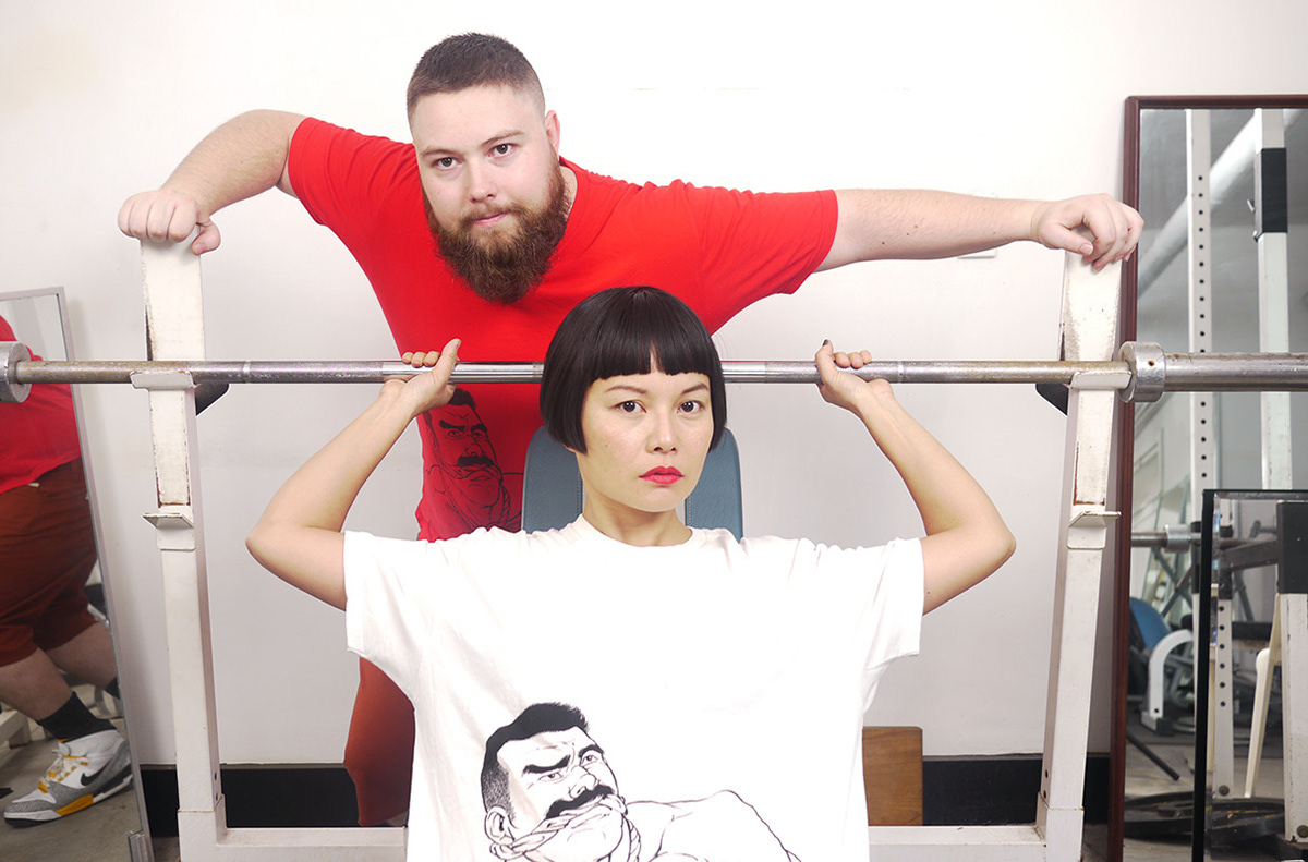 MASSIVE Co-founders Graham Kolbeins and Anne Ishii wearing Gengoroh Tagame