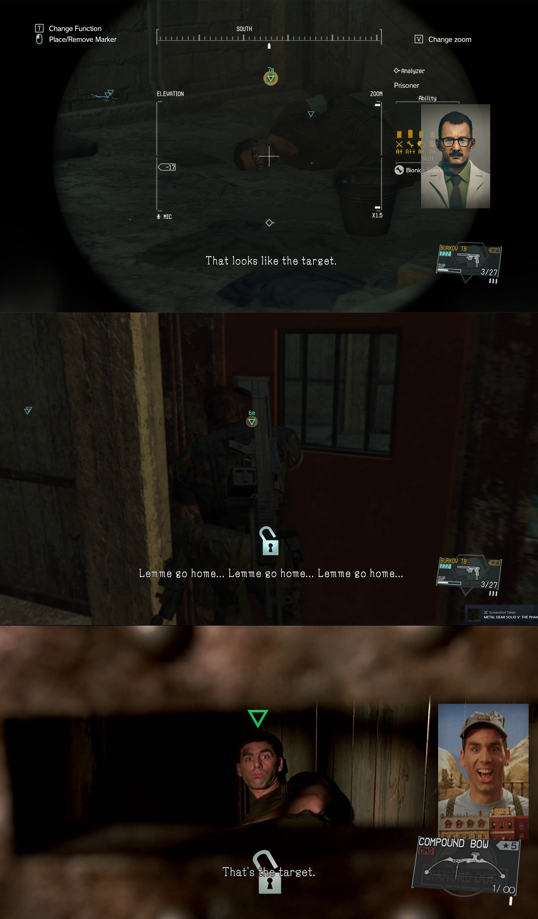 Prisoner identification overlay and "unlock door" UI prompt