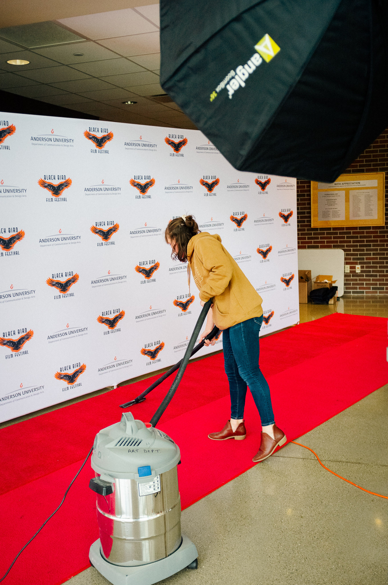 ...which is vacuumed