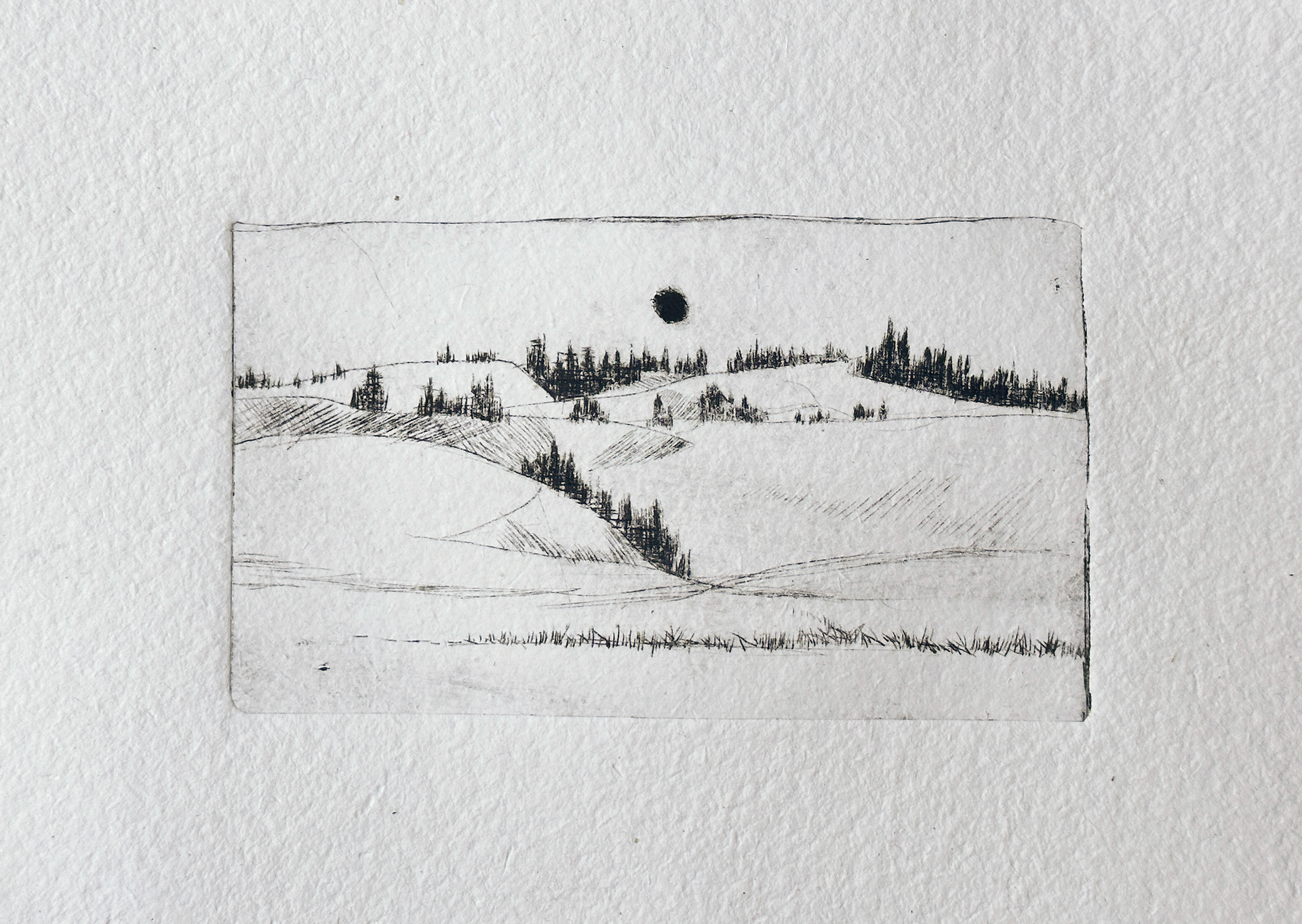 Landscape Drypoint Etching