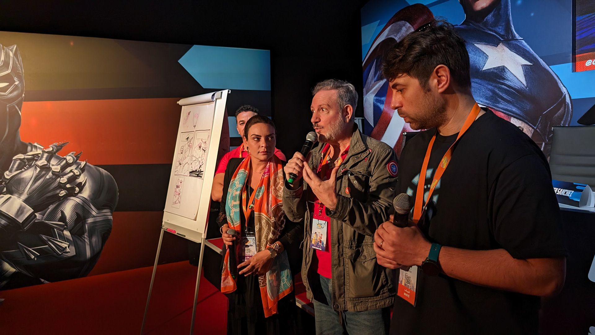 Ariel Olivetti and Mario DelPennino on stage.