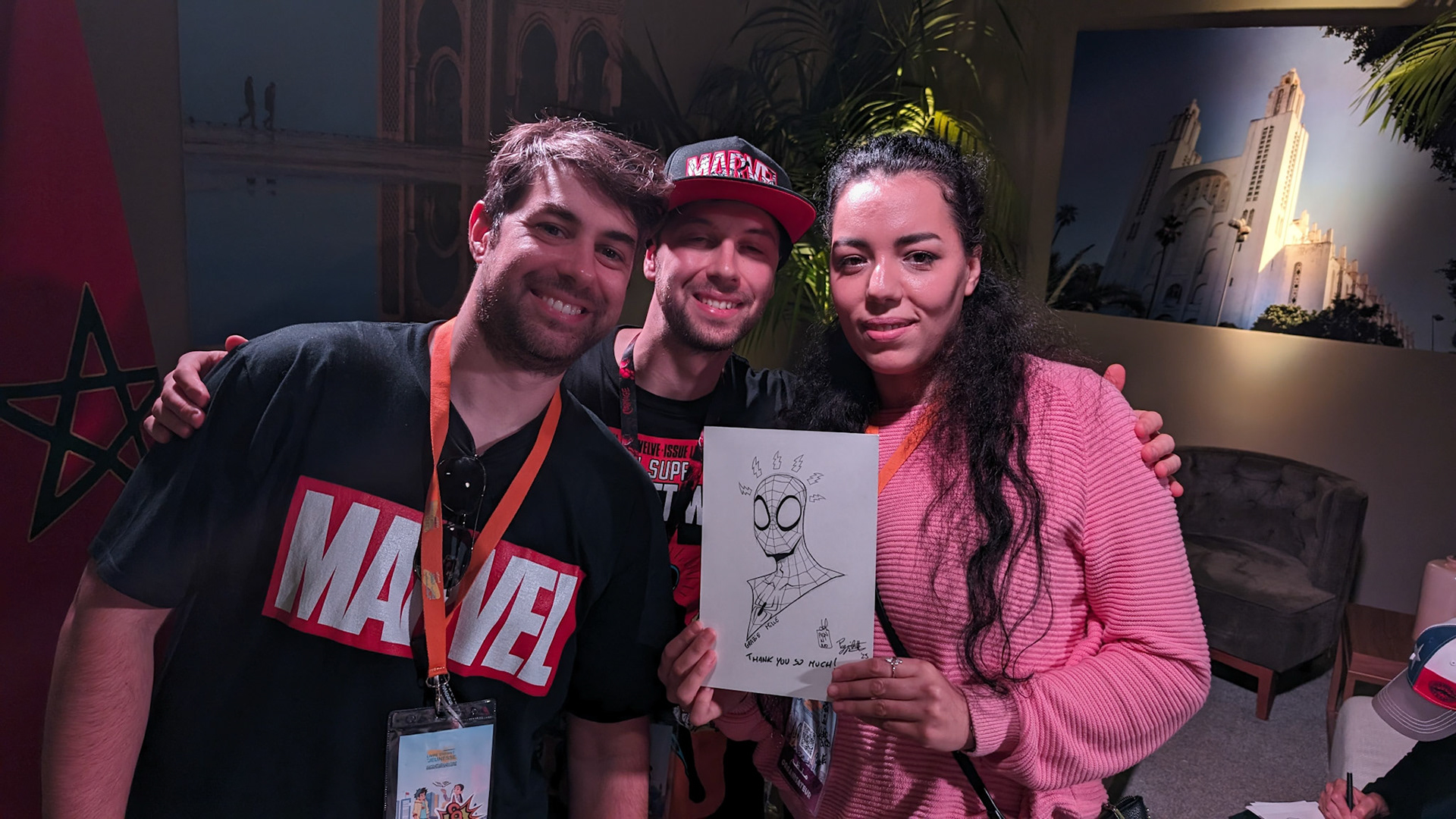 Mario and Roberto Poggi present a gift to their Italian translator.