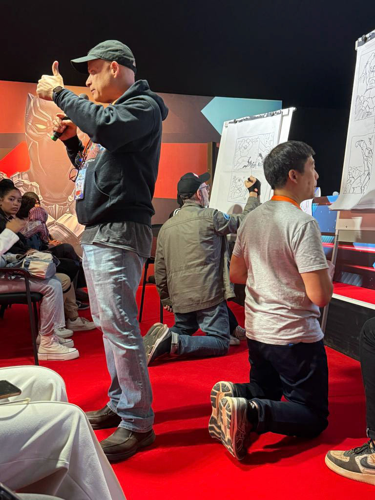 Darren speaks to the audience about creating page layouts from a script