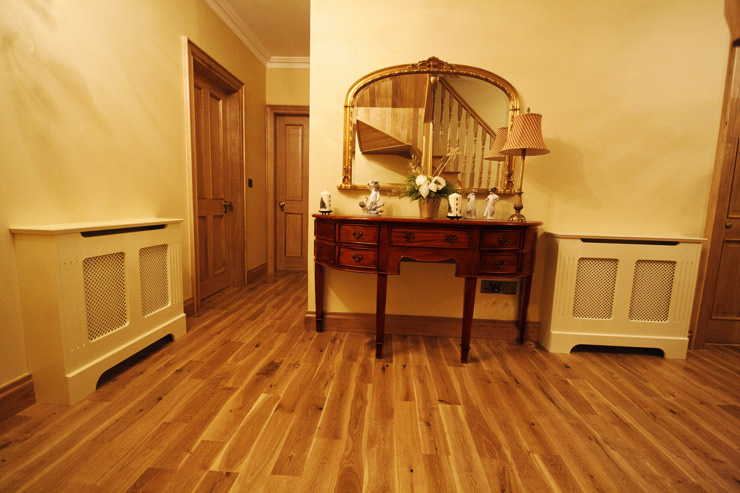 Two Radiator Covers in a Hallway