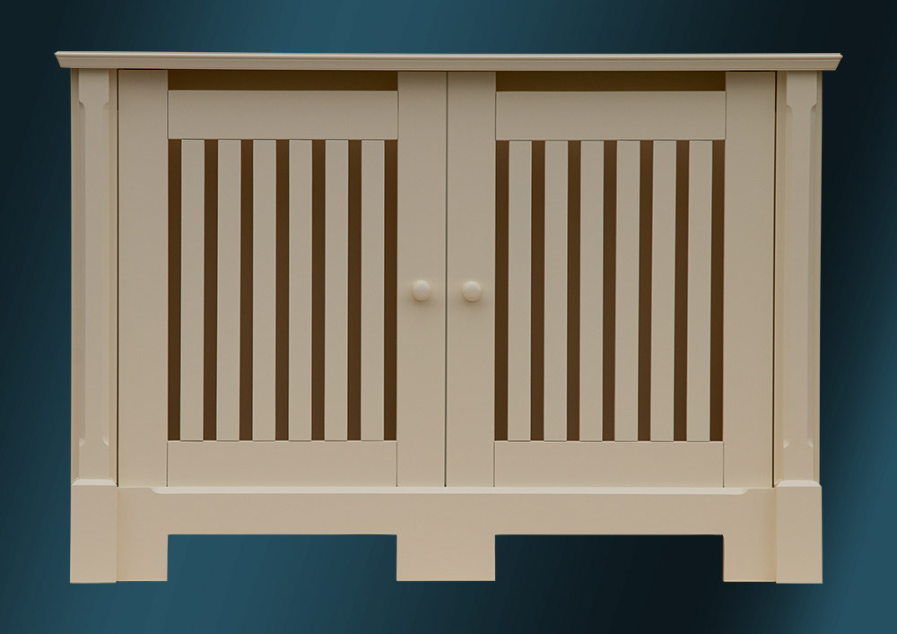 Radiator Cover Chamfered Column with Slats