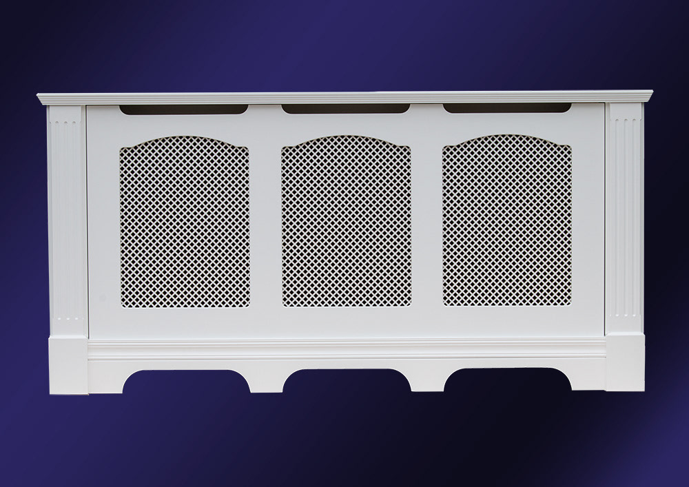 Radiator Cover Medium Fluted Column with Cathedral Arch