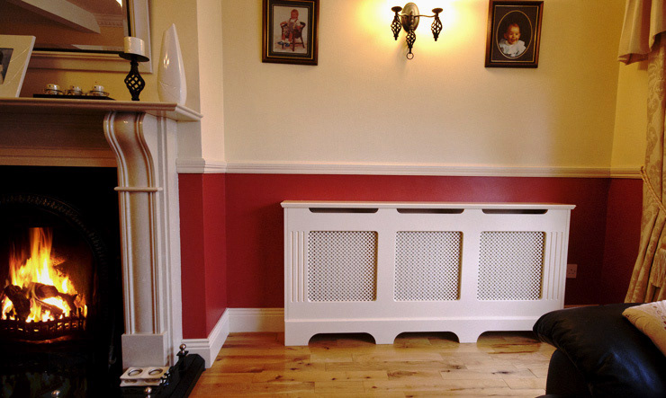 Radiator Cabinet beside the fireplace
