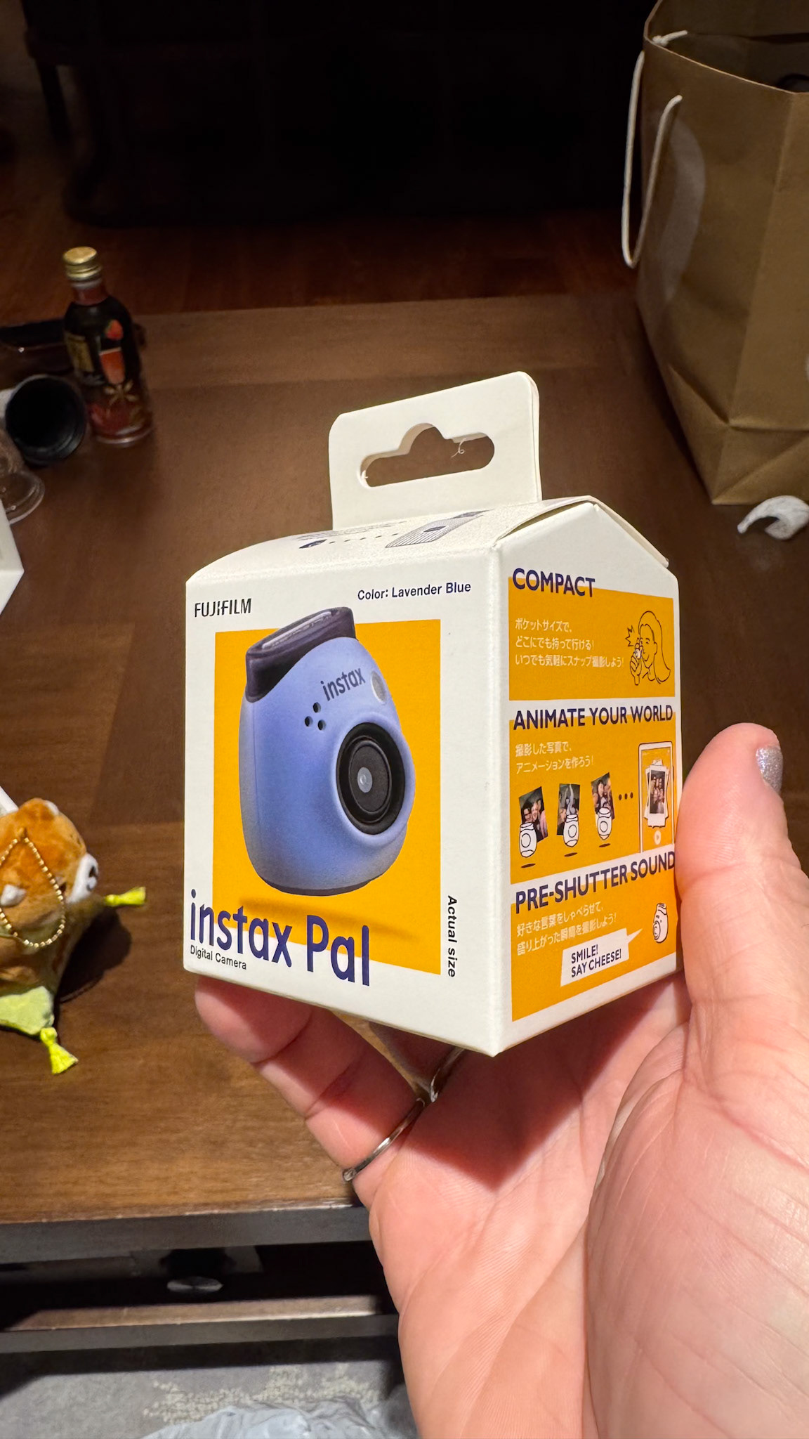 If you see wide angle instant photos in here, its from this little dude.  I named it Mochi and recorded someone saying "Hai, cheezu!" as the shutter sound