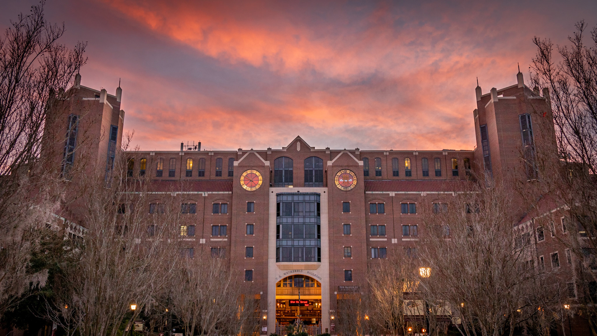 Red Evening Close-up Doak Campbell Stadium