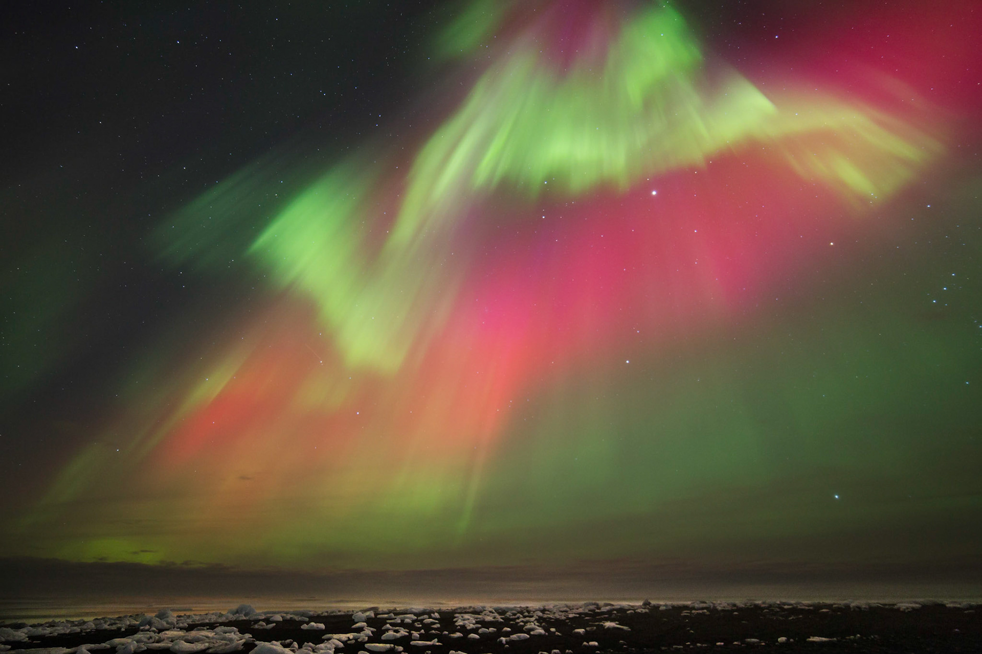 27 february, 21pm, Jökulsárlón Glacier Lagoon