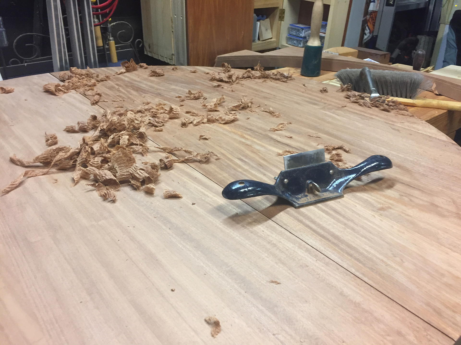 lots of hand scraping