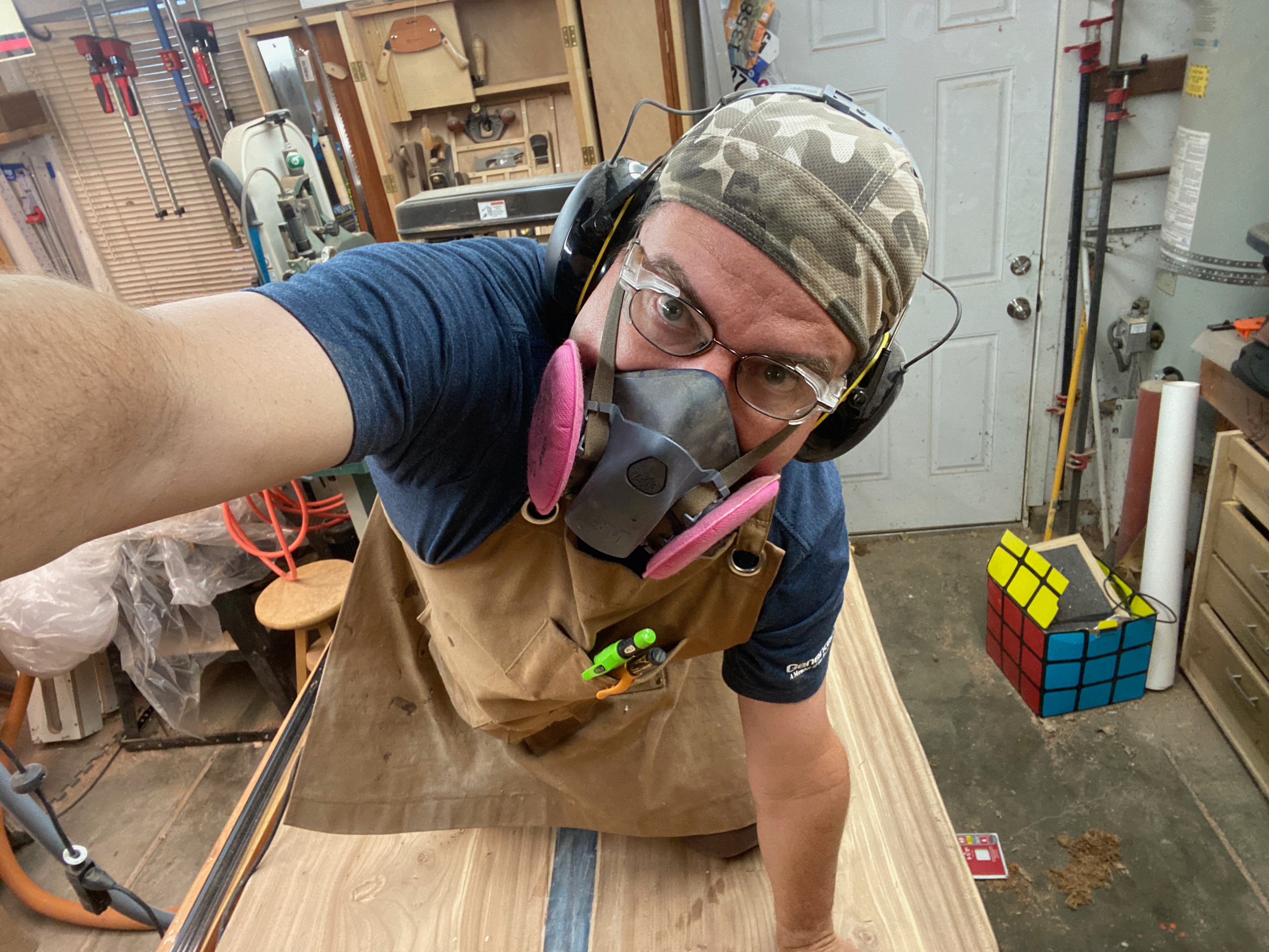 the author in his shop