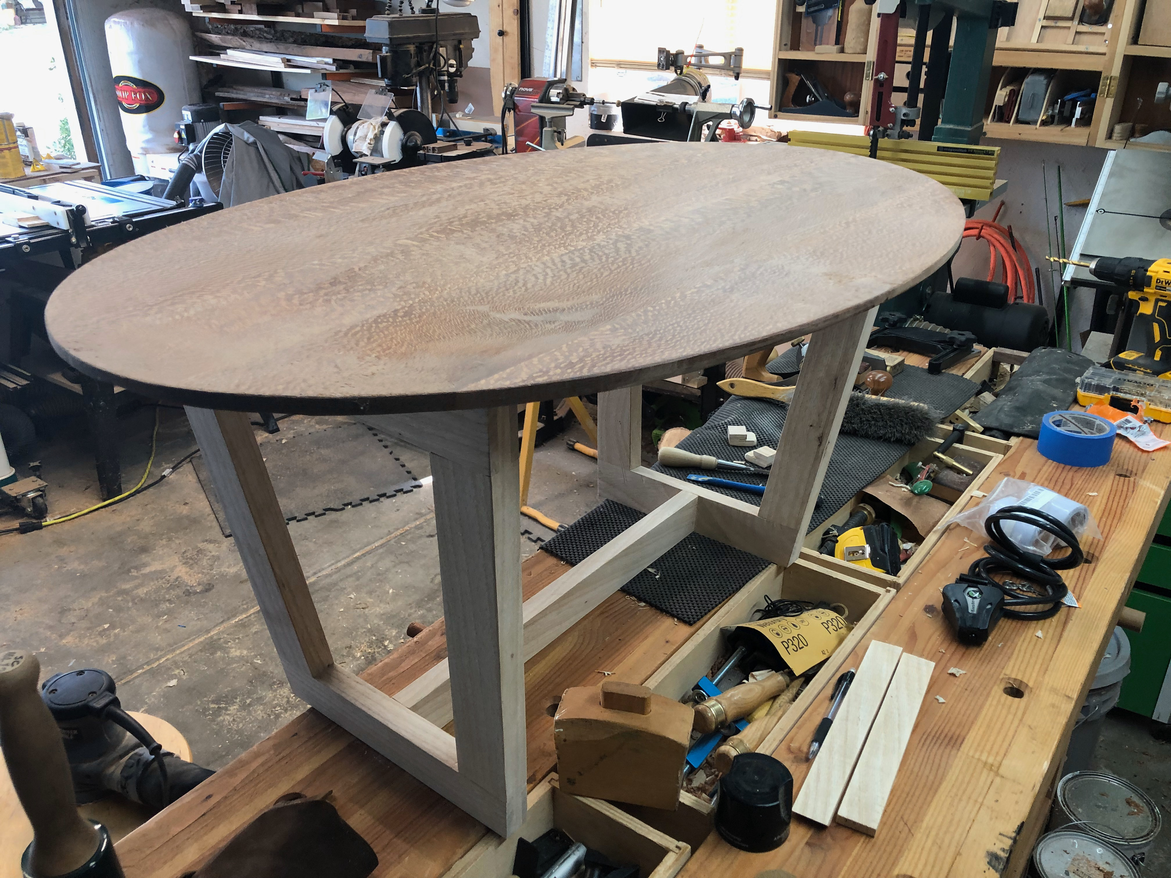 Quarter Sawn Leopard wood and Maple coffee table