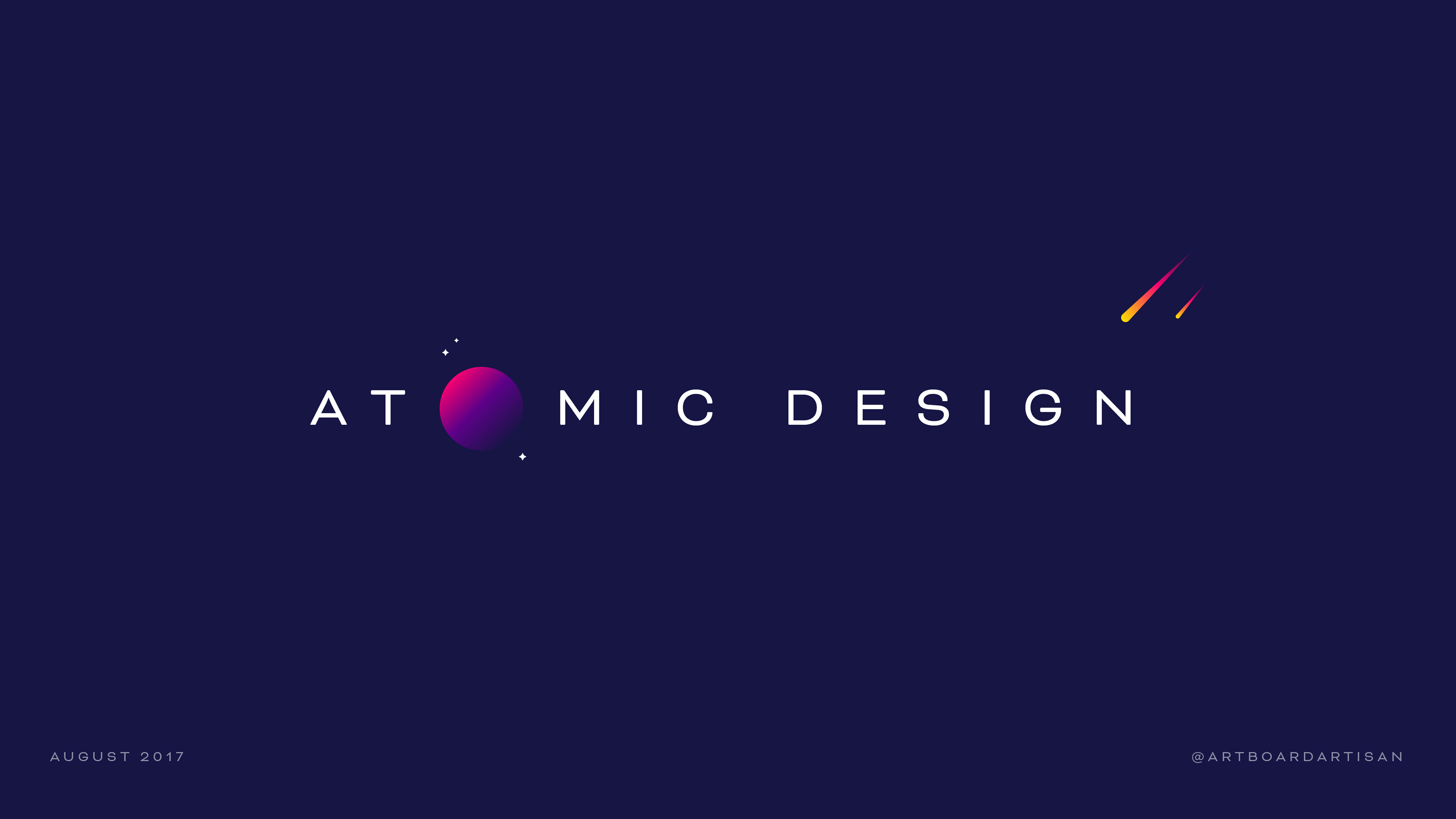 Atomic Design presentation for front-end component libraries.