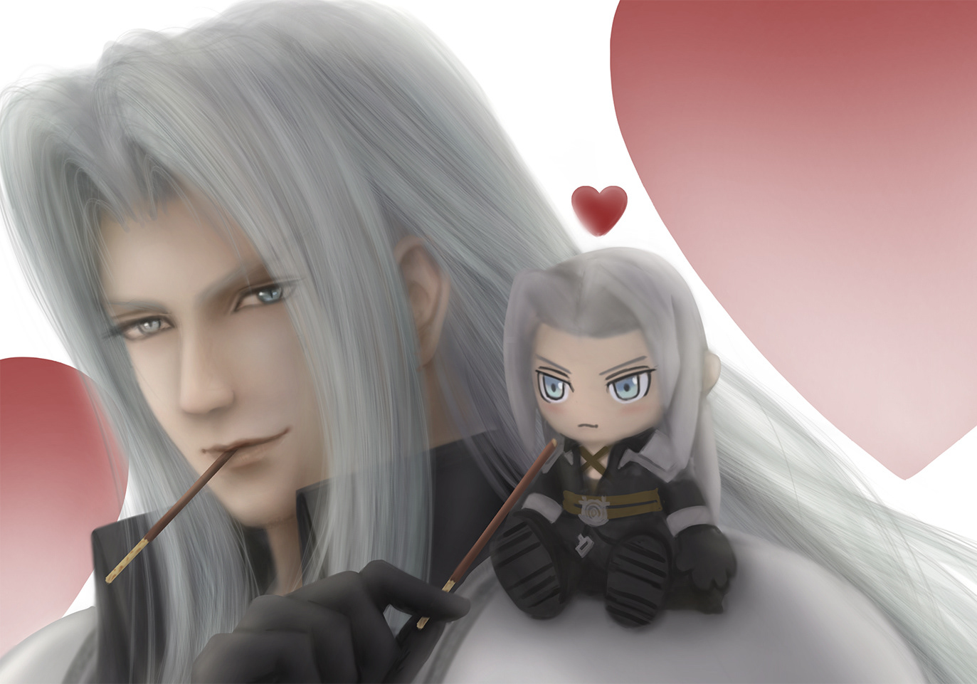 Sephiroth & Pocky (ぬいぐるみセフィもポッキー食べてます)