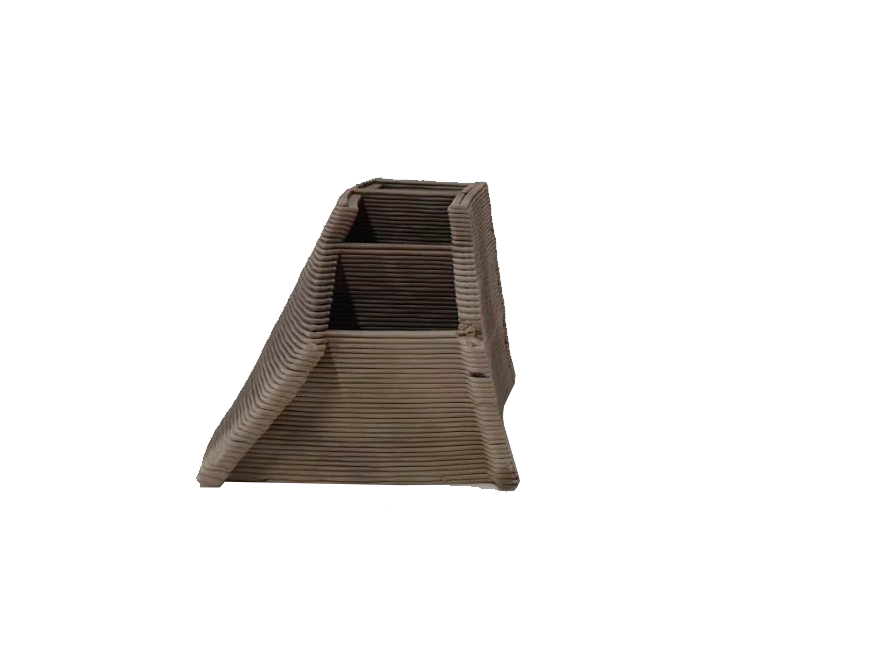 1st 3D Printed block (Without sand) (Supported with inner walls)