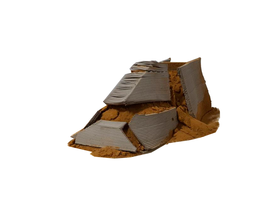 2nd Printed block (With sand) (Failed due to shrinkage of clay)