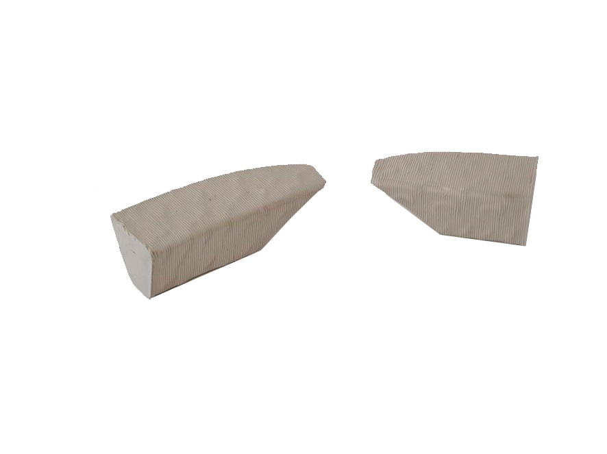 Base concrete blocks, Easiest to print as no hard slopes but eventually upon drying it got wavy texture and shrinkage as well.