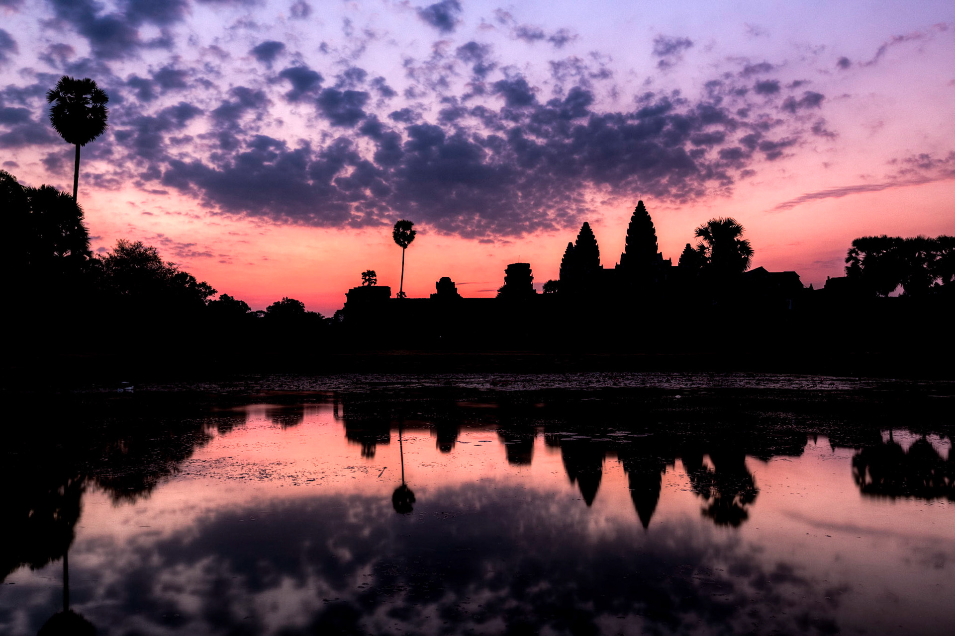 Early morning infront of the north pond infront of Ankor Wat