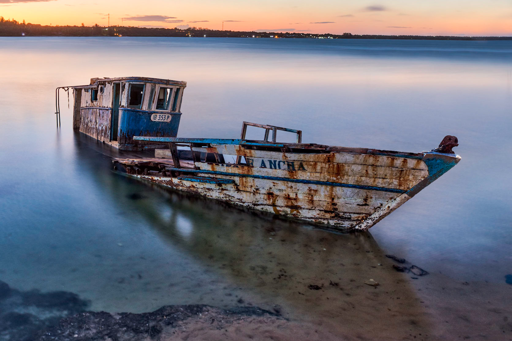 A abondoned ship in the bay of Vilanculos, Mozambique