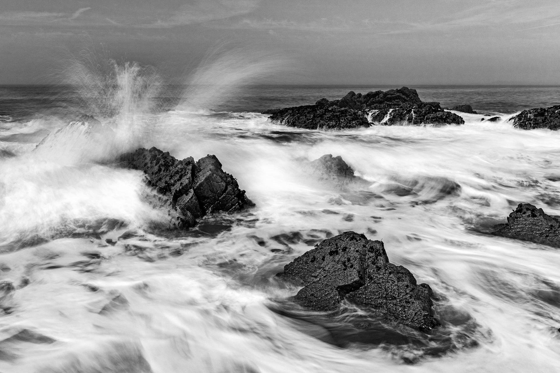 Waves crashing on the North Devon coast near Blackpool beach.
