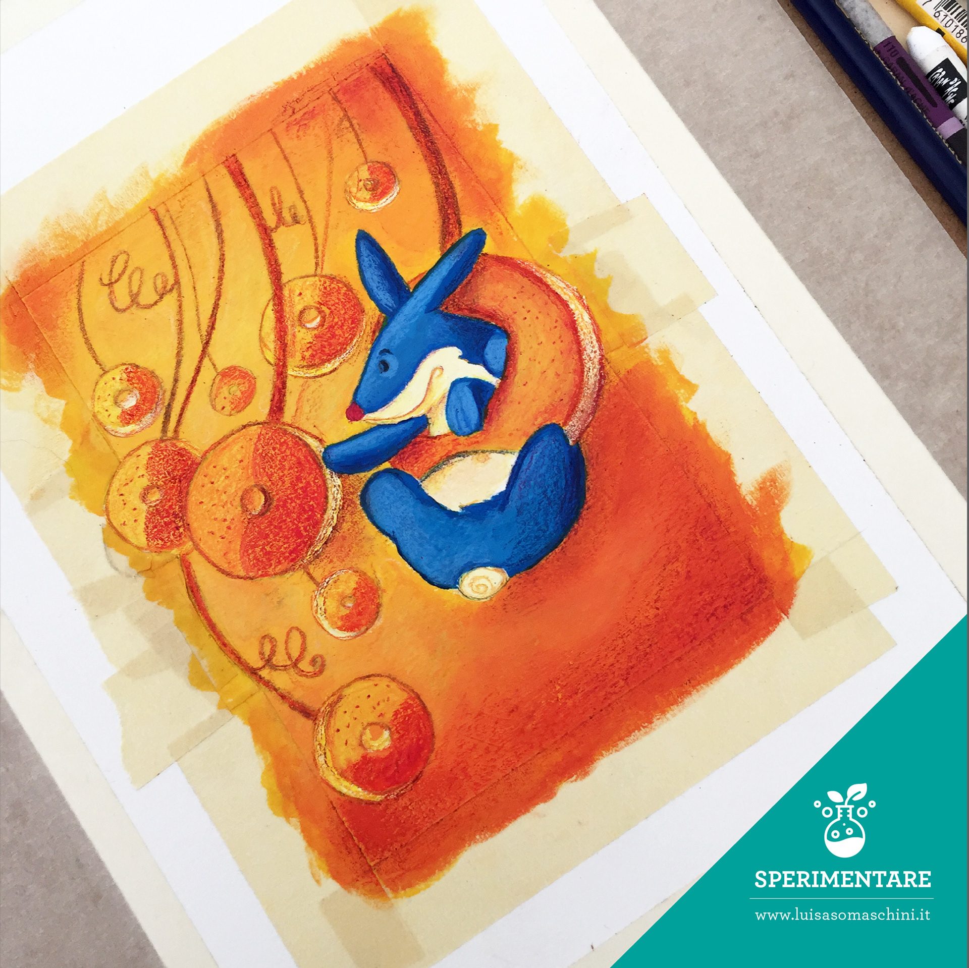 Sperimentare per imparare! |Acrilico - Neocolor - Inktense| 🐰🍭🐰