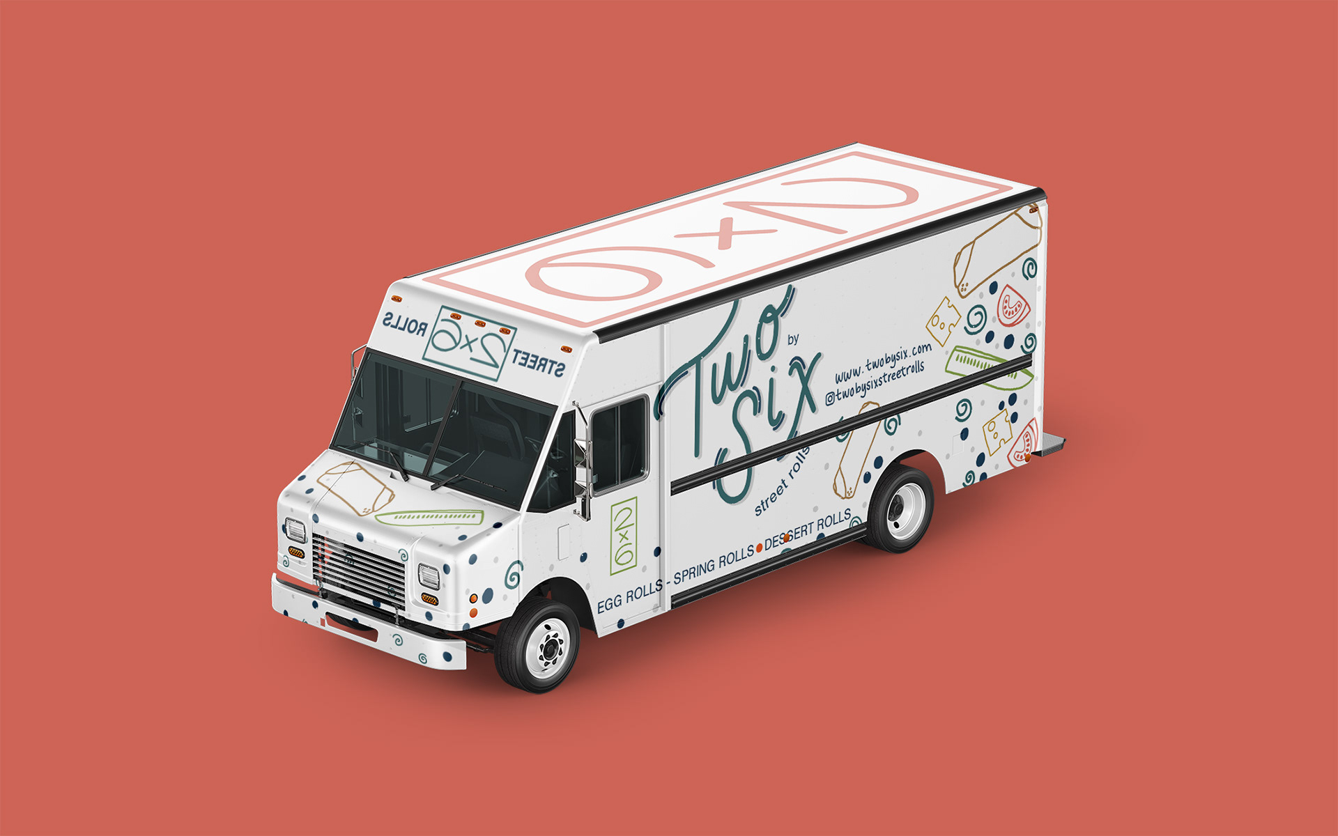 Overhead left side view of truck