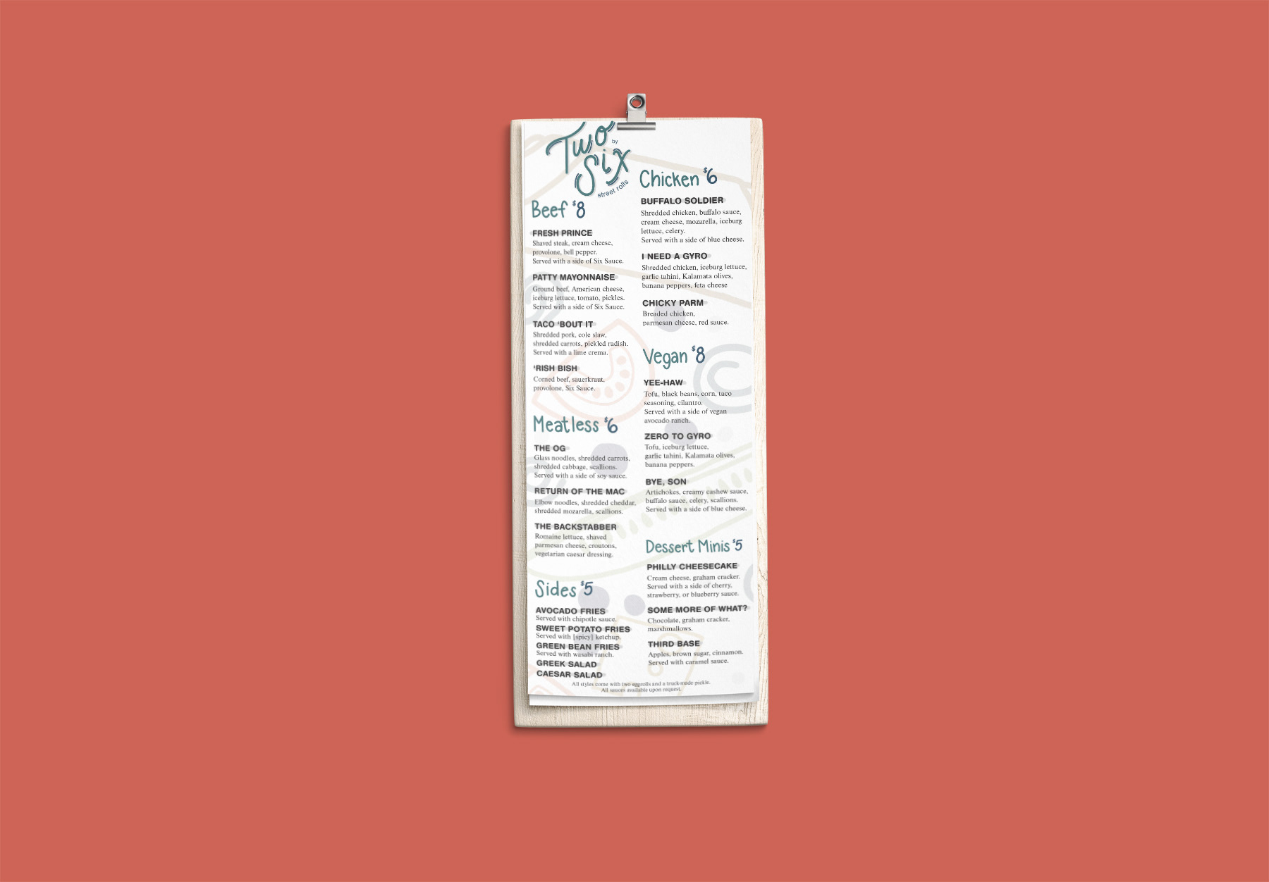Two By Six menu