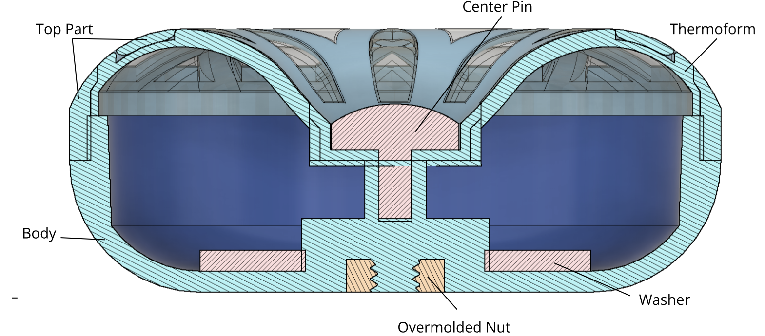 Cross-section view of yo-yo.