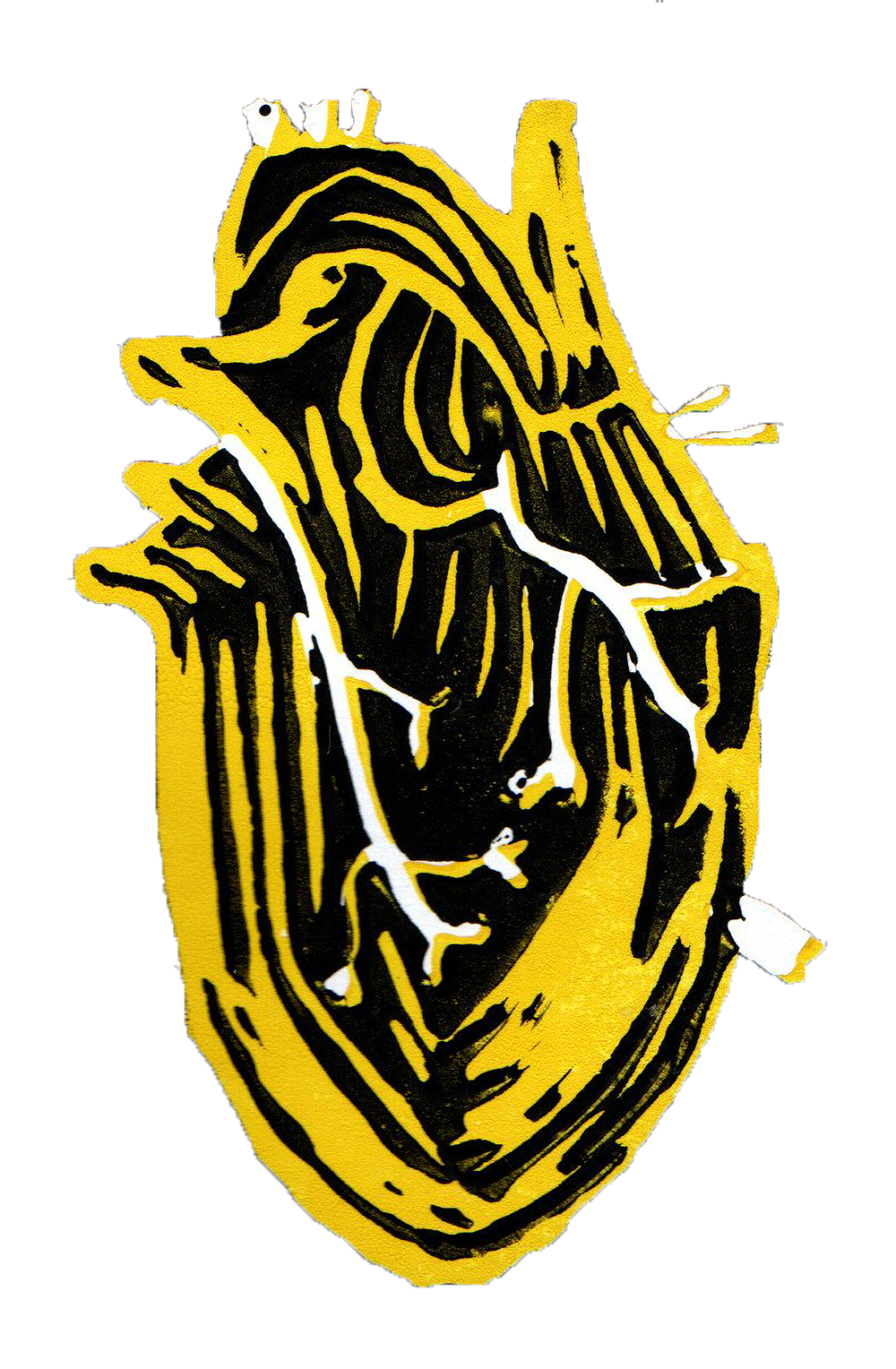 Black & Yellow Linocut Print
