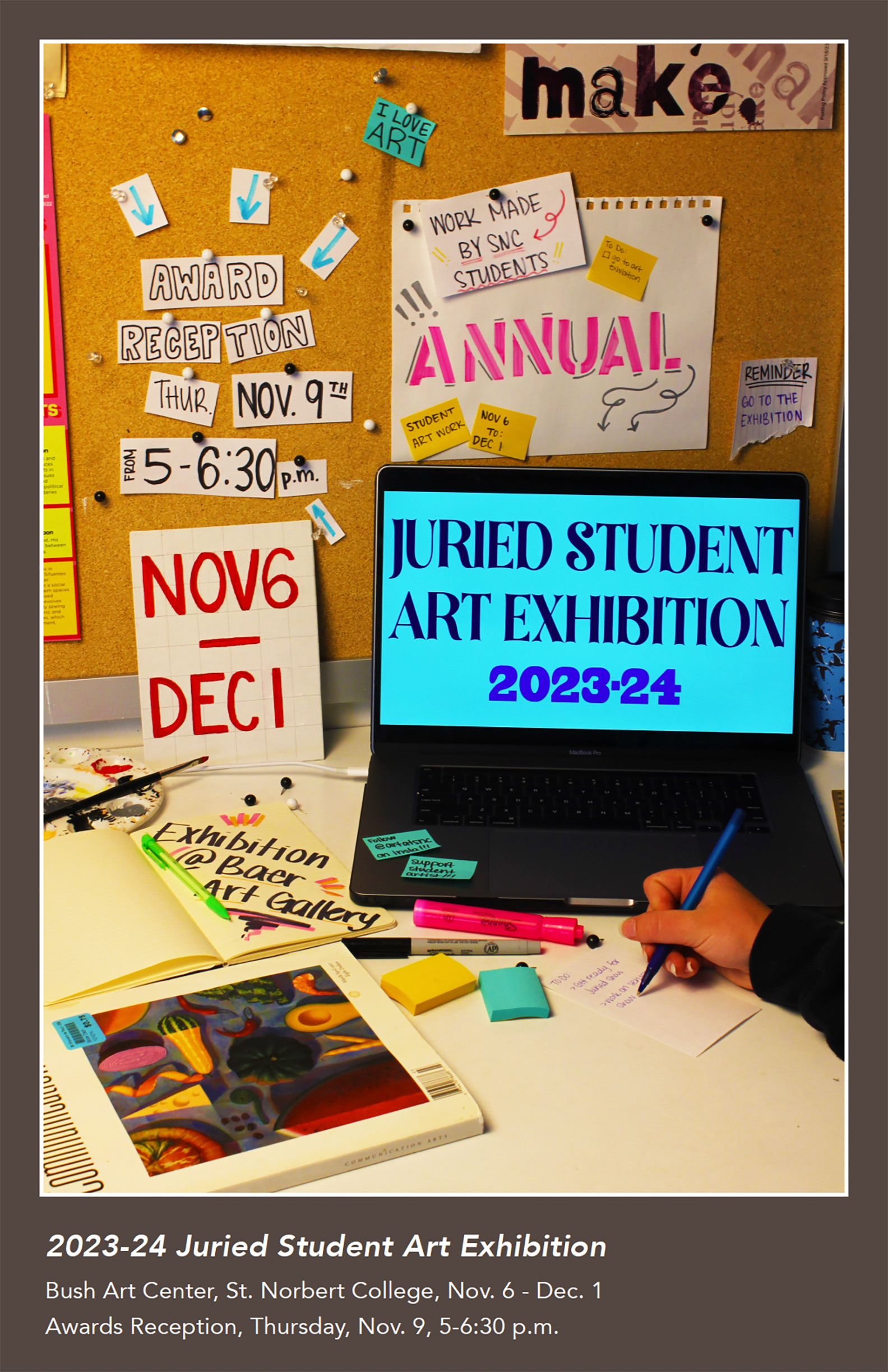 Poster for Annual Juried Student Art Exhibition 2023-24