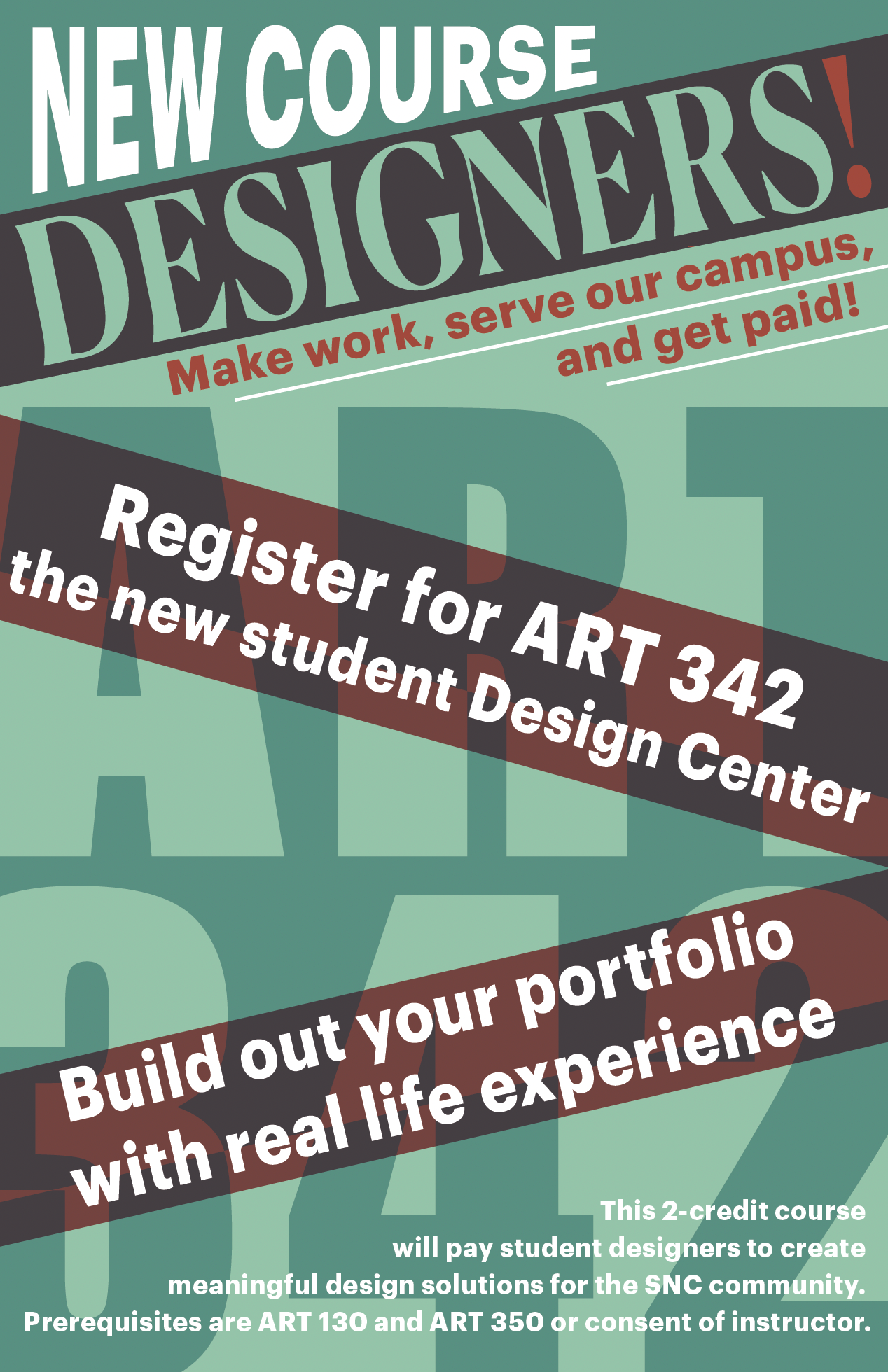 Poster promoting the new ART 342 class