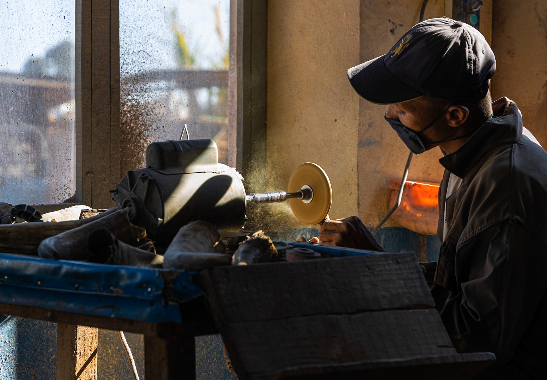 Cow horn sculptor, Madagascar
