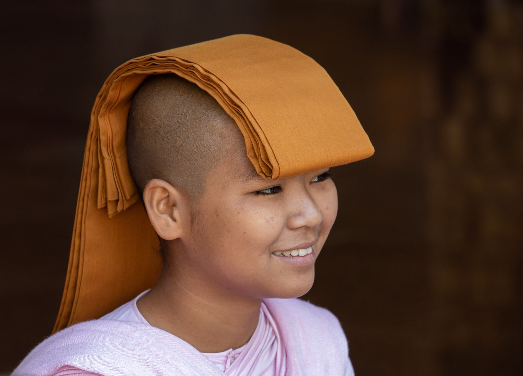 Nun at Mahamuni Buddha Temple, Mandalay, Myanmar